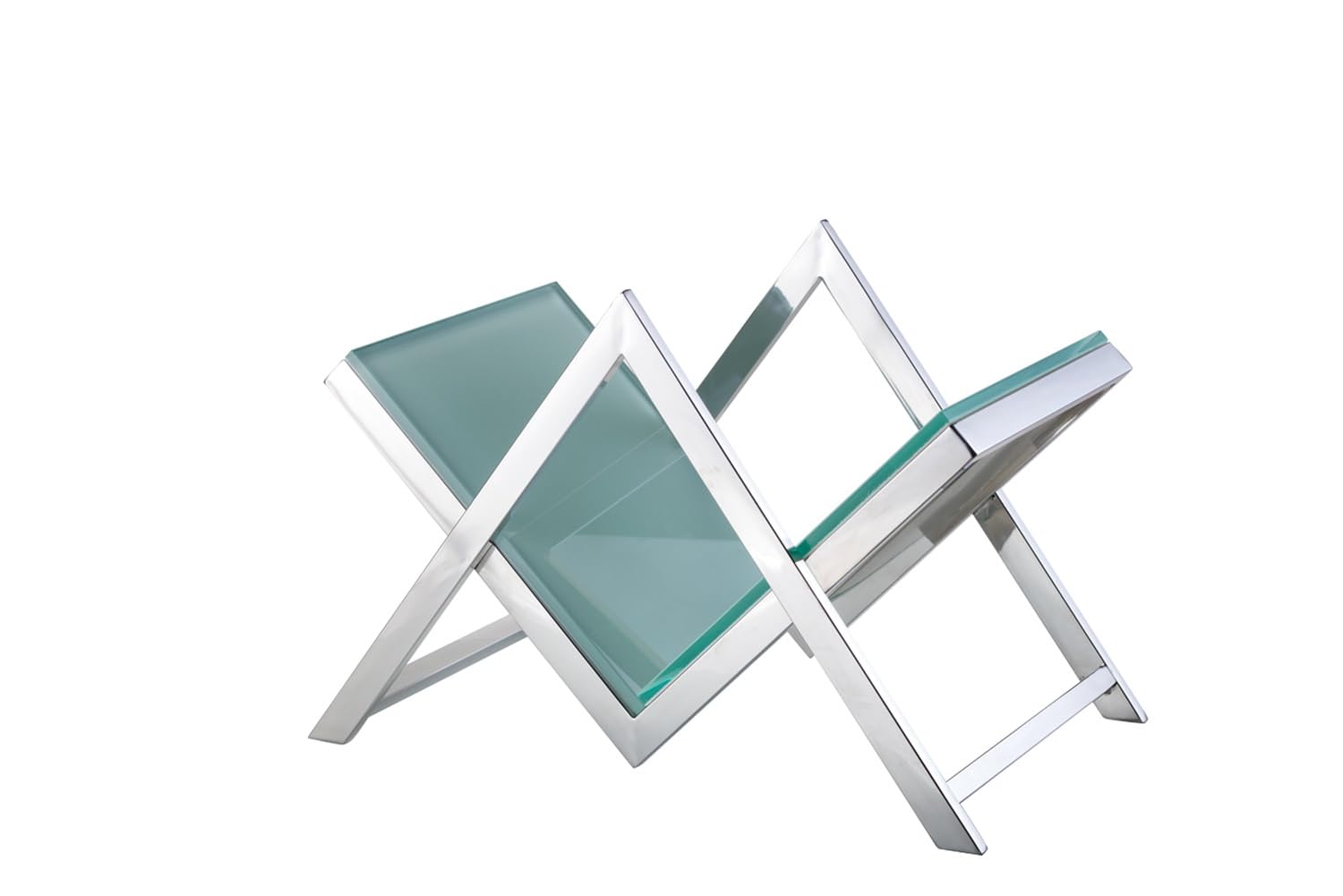 Pasargad Luxe Collection - Premium Glass & Steel Magazine Holder for Home & Office Organization - Stylish Storage for Books, Newspapers & Magazines
