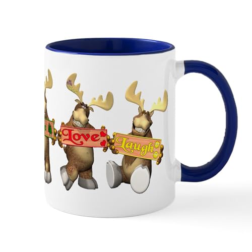 White/Navy Inside - Moose Joy Mugs