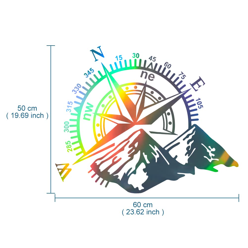 JSCARLIFE Car Compass Decal - 23.6