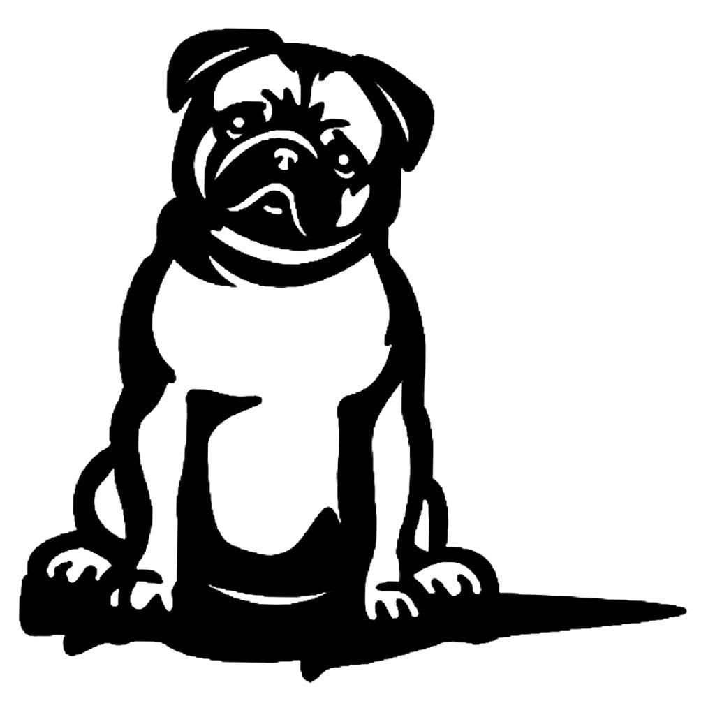 Baoblaze Iron Pug Silhouette Garden Decor - Outdoor Animal Tree Branch Ornament for Yard, Patio & Home Garden | Perfect for Dog Lovers & Rustic Outdoor Decorations