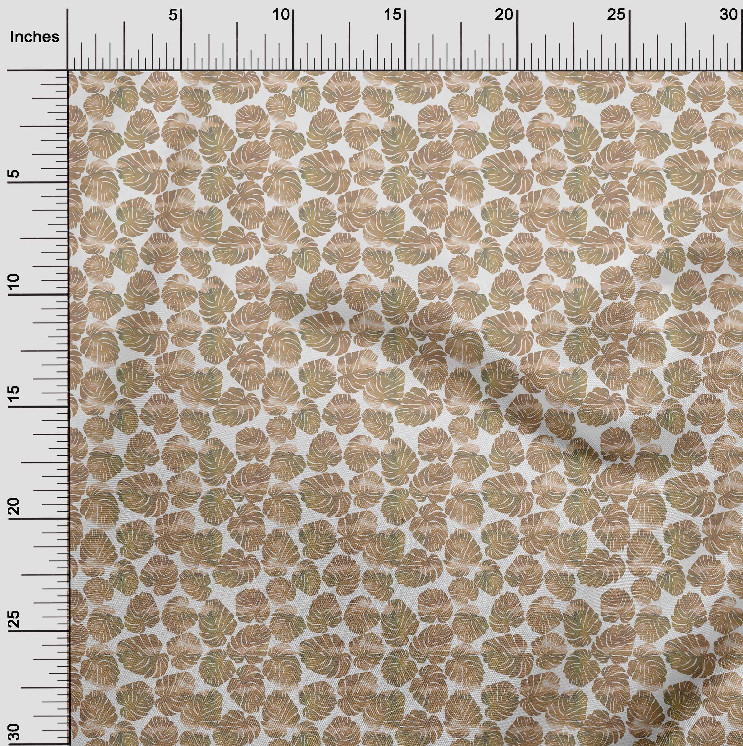 oneOone Velvet Beige Fabric - 58 Inch Wide Tropical Print Sewing Material for DIY Clothing, Dresses & Home Decor | Soft, Durable & Easy to Sew | Perfect for Upholstery, Curtains & Craft Projects