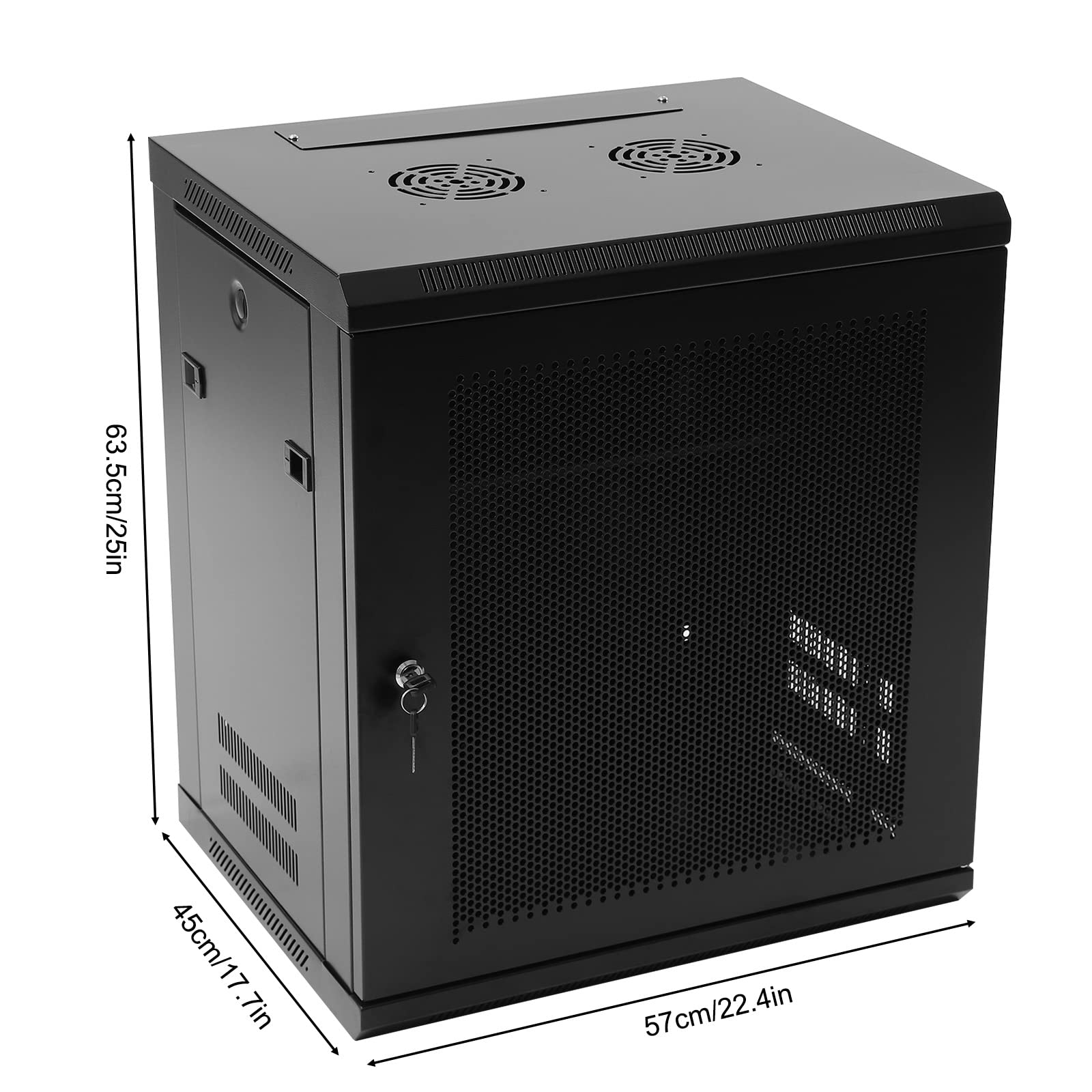 12U Wall Mount Server Rack - Heavy Duty Network Cabinet (132lbs Capacity) for Data Centers