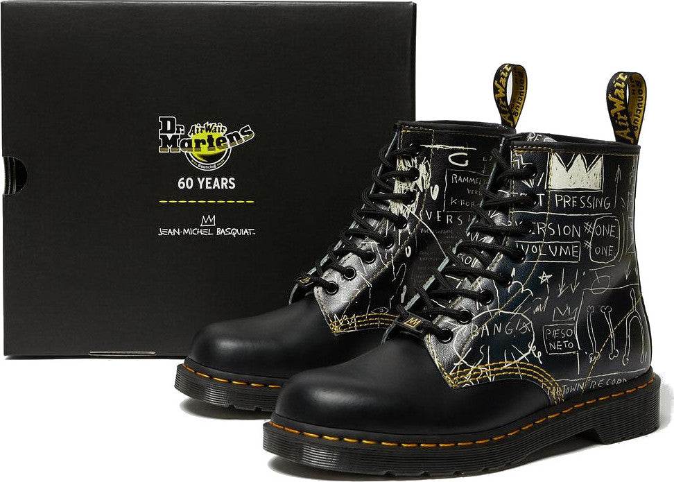Dr. Martens 1460 Basquiat Leather Lace-Up Boots Unisex - Punk Rock Fashion & Streetwear for Men & Women - Perfect for Concerts, Festivals & Everyday Wear