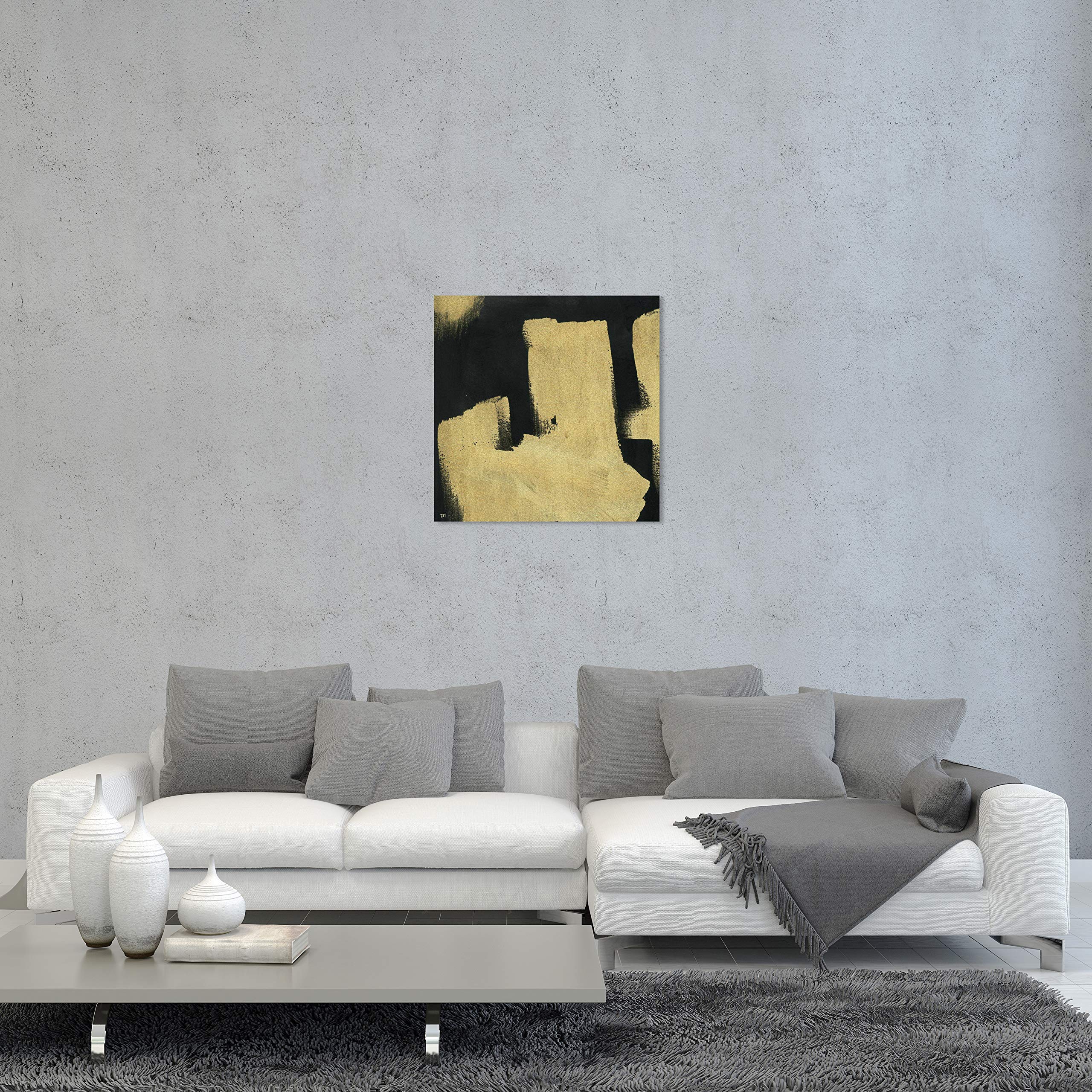 Oliver Gal Artist Co. 'Nuit Elegance' Abstract Wall Art Canvas Print - 20x20 Inches Gold & Black Modern Home Decor for Living Room, Bedroom & Office