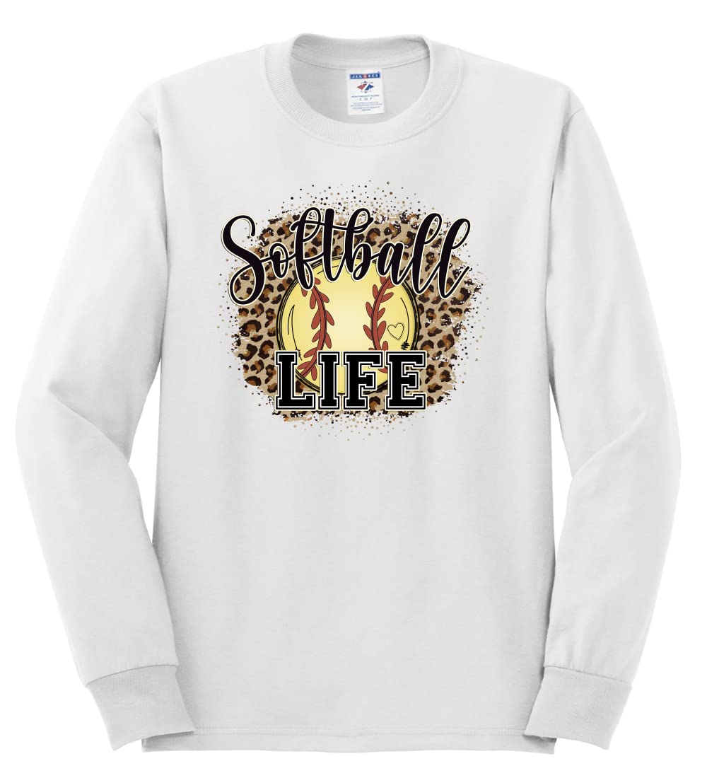 Wild Bobby Softball Life Animal Print Long Sleeve Shirt for Women & Men - Perfect for Baseball Games, Team Sports & Casual Wear