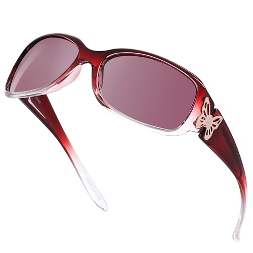 A08 Red Frame Polarized Womens Sunglasses