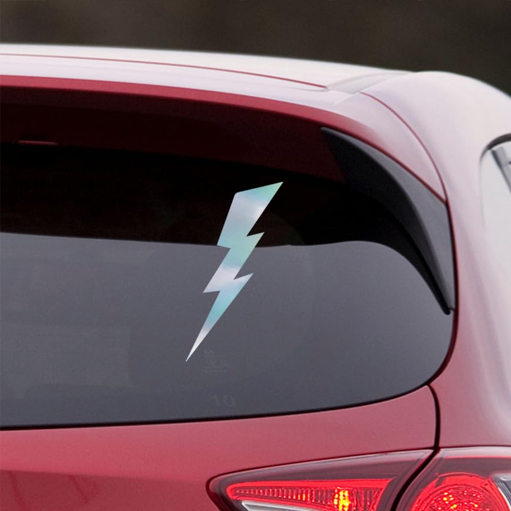 Premium Waterproof Vinyl Decal Stickers Set of 2 - Lightning Bolt Holographic Design for Laptops, Phones, Helmets, Cars, Mugs & Home Decor | Durable Adhesive for Indoor & Outdoor Use