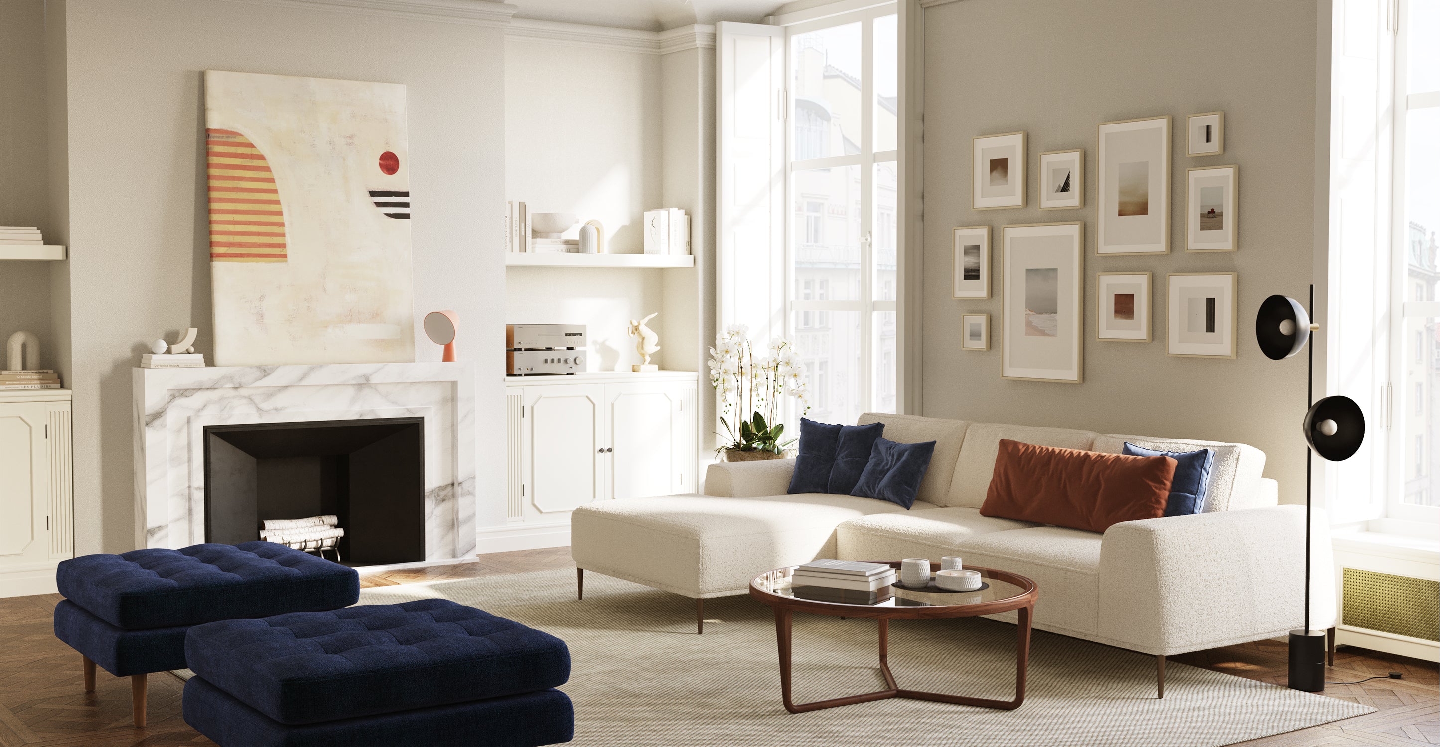 Round Coffee Table - Modern & Stylish Centerpiece for Living Room, Lounge, or Office - Ciro Collection