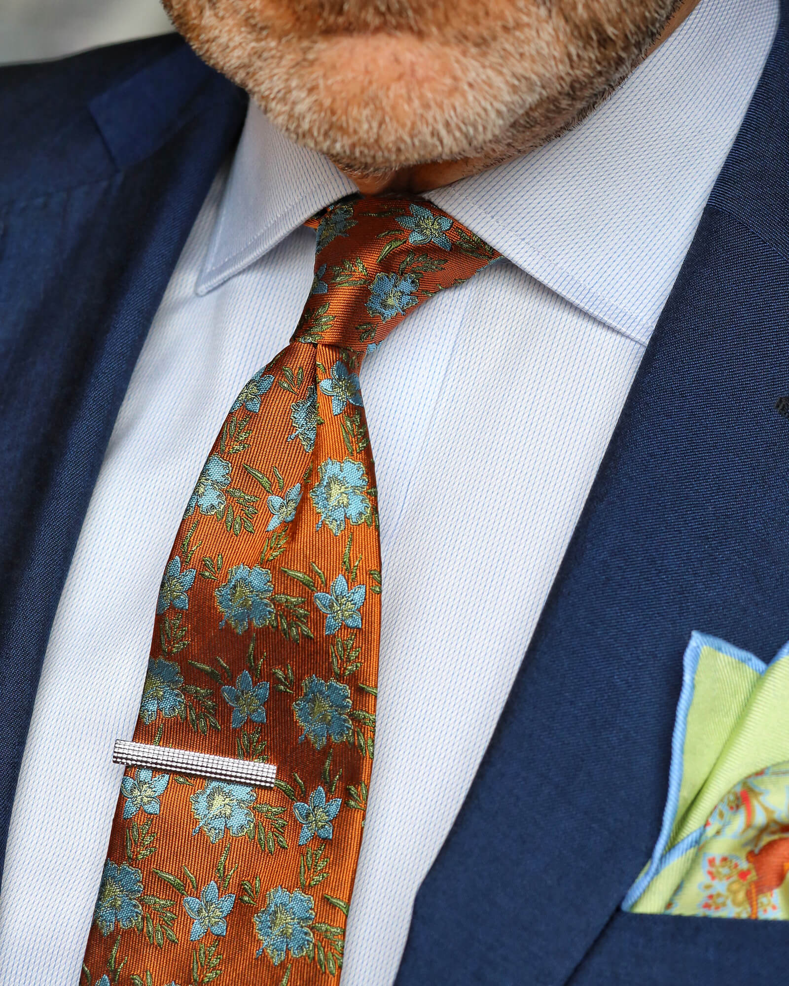 DÉCLIC Cookham Reversible Pocket Square - Green Silk Handkerchief for Men | Wedding, Suit & Formal Occasion Accessories