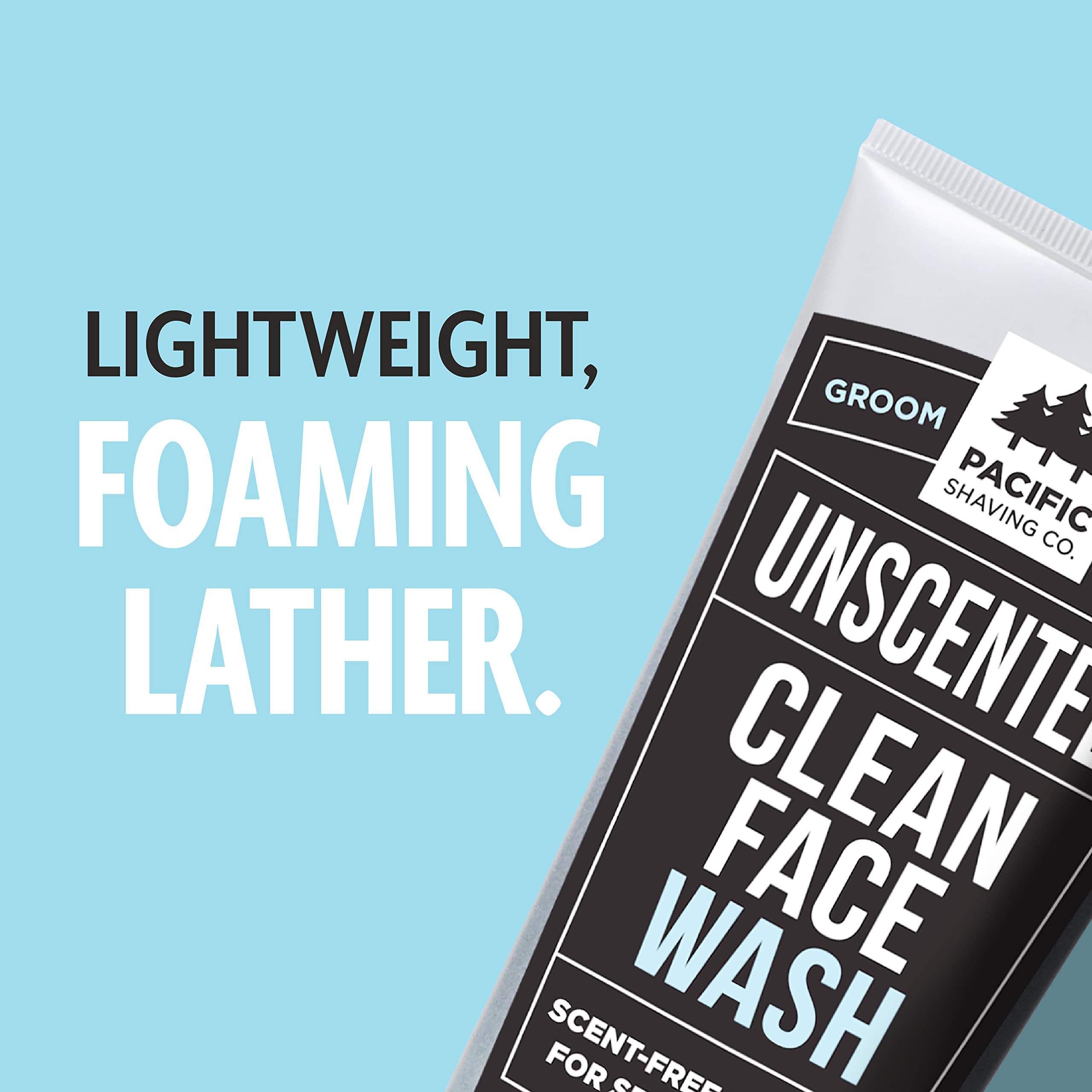 Pacific Shaving Company Unscented Gentle Face Cleanser for Men - Hydrating Facial Wash with Sea Salt & Aloe Vera for Sensitive Skin (7 Oz) | Daily Skincare Routine & Travel-Friendly