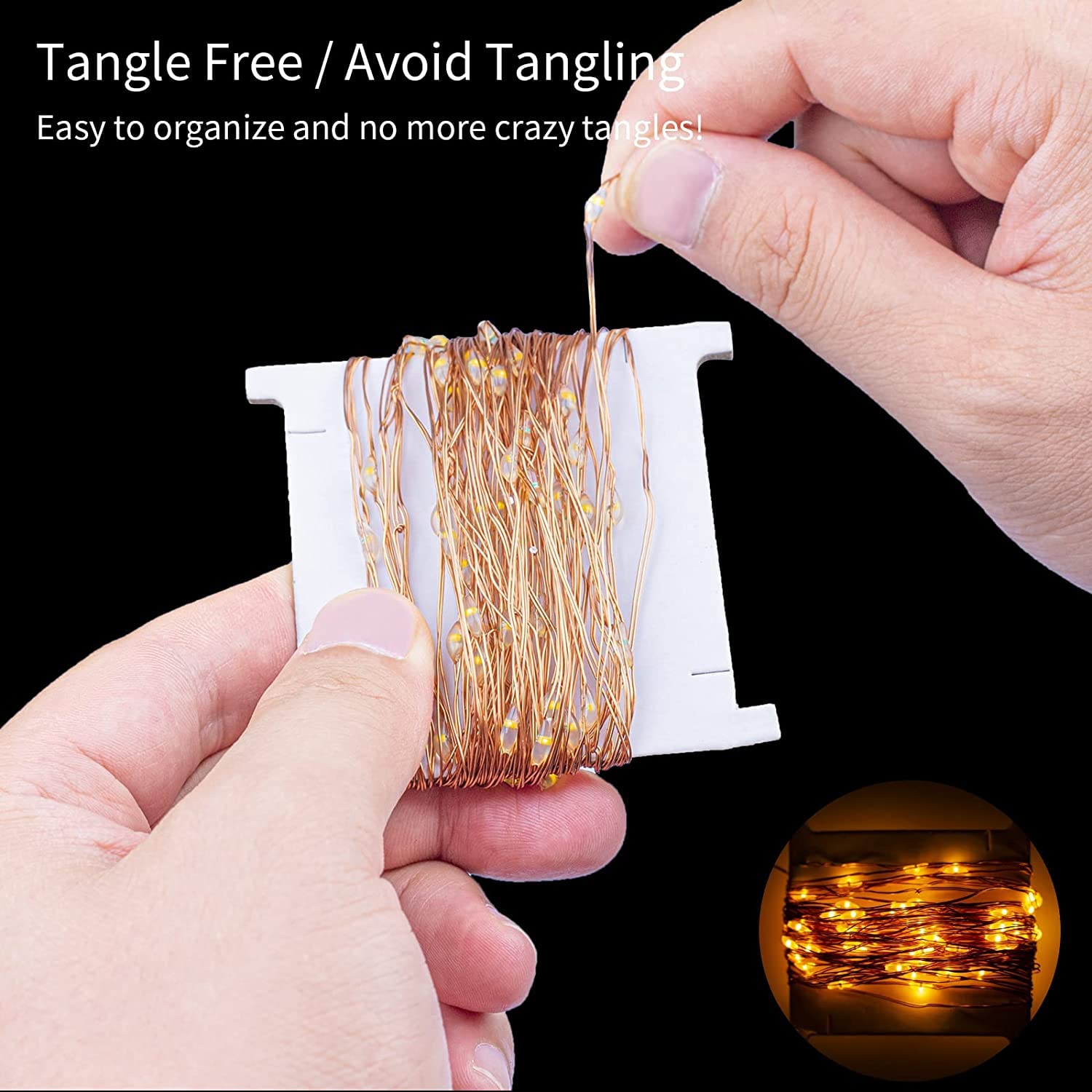 Koopower 2X 50 LEDs Battery Operated Fairy Lights - 16ft Waterproof Copper Wire String Lights with 8 Lighting Modes (Warm White) - Perfect for Outdoor Decor, Garden, Wedding, Party & Christmas Tree Lighting