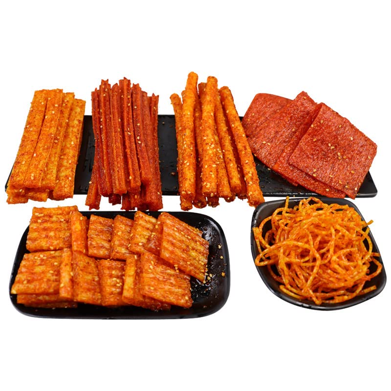 Handmade Spicy Gluten Strips - La Tiao Chinese Snack, Spicy Sweet Flavor, 125g per Bag (3 Bags) - Perfect for Office Snacks, Road Trips & Movie Nights