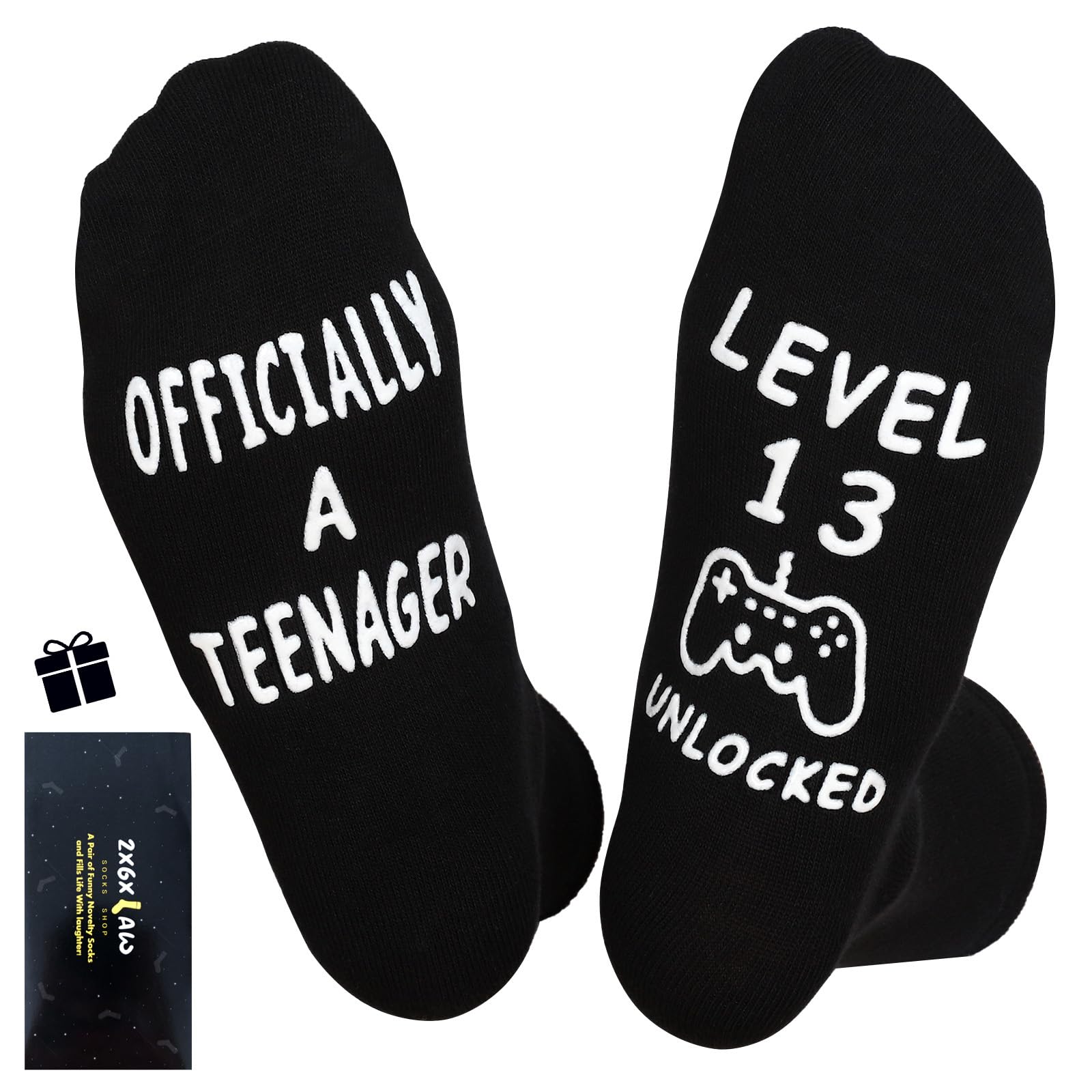 ZXGXLAW Funny Gaming Socks for 13 Year Old Teens - Cool Birthday & Christmas Gifts for Boys, Girls, Sons, Daughters & Gamers | Perfect for Gaming Parties, Sleepovers & Casual Wear