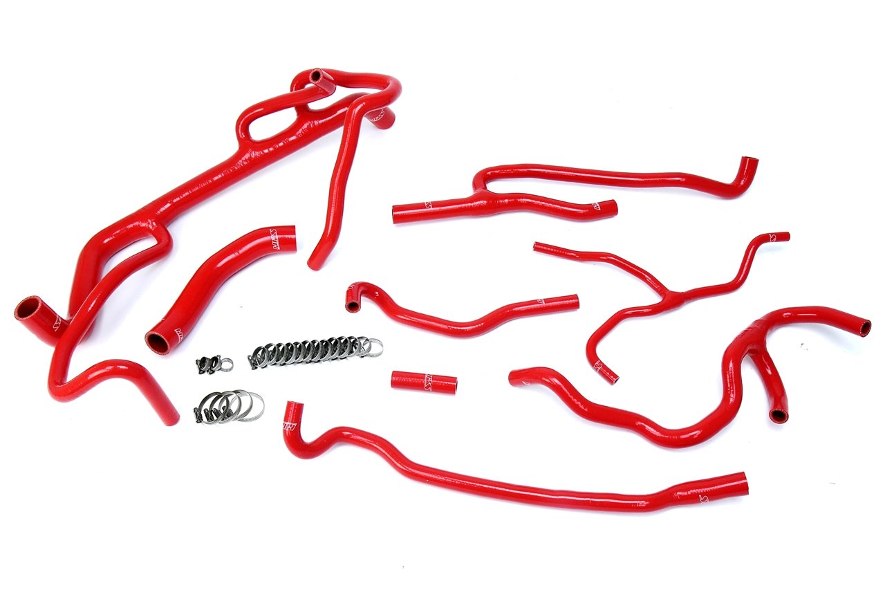 HPS 57-1707-RED Silicone Radiator Hose Kit & Heater Hose Coolant Set - High Temperature Resistance, Durable Red Coolant Hoses for Car, Truck, SUV - Perfect for Engine Cooling System Maintenance & Performance Upgrades