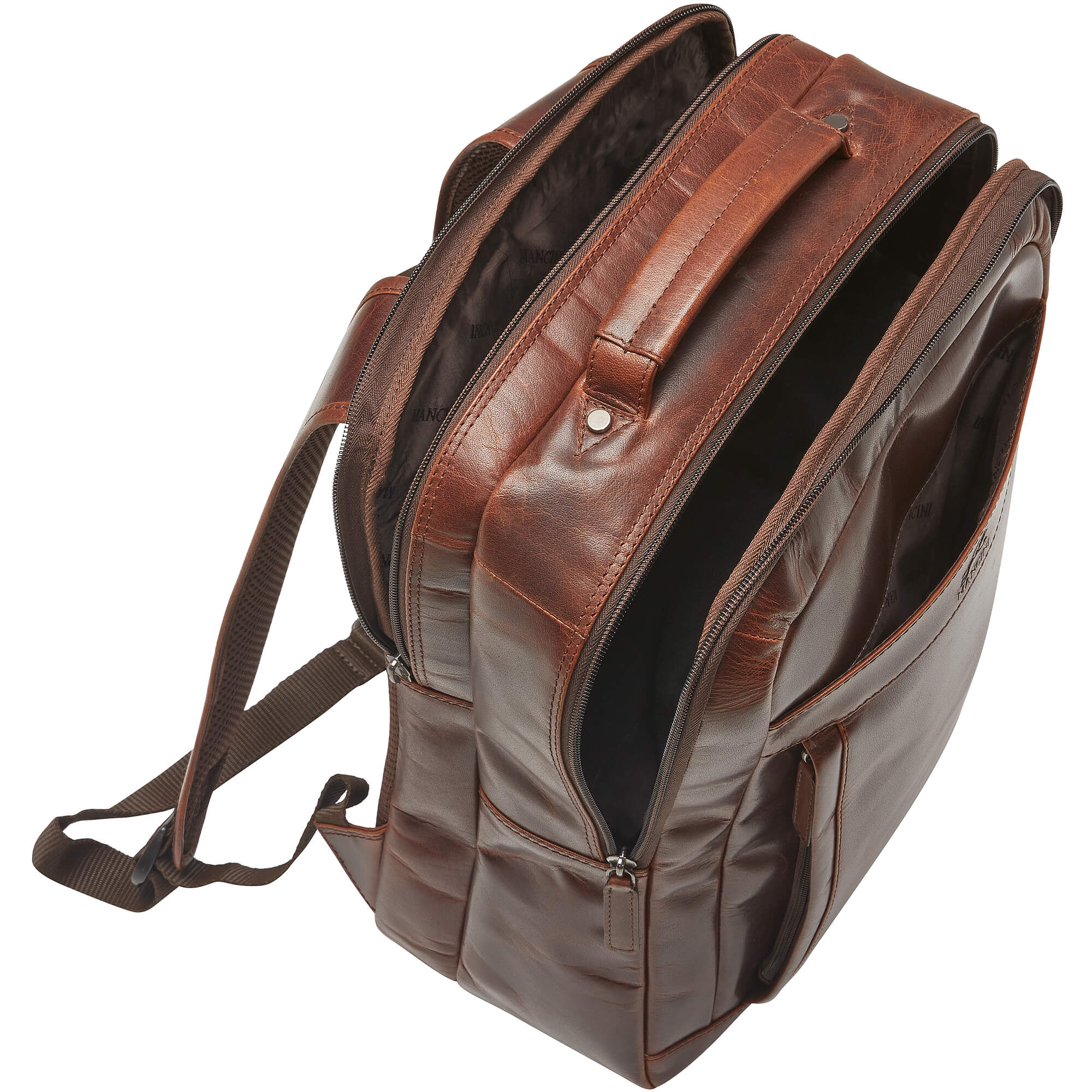 Mancini Buffalo Backpack with Dual Compartments for 15.6” Laptop - Waterproof Travel Backpack for Work, School & Outdoor Adventures