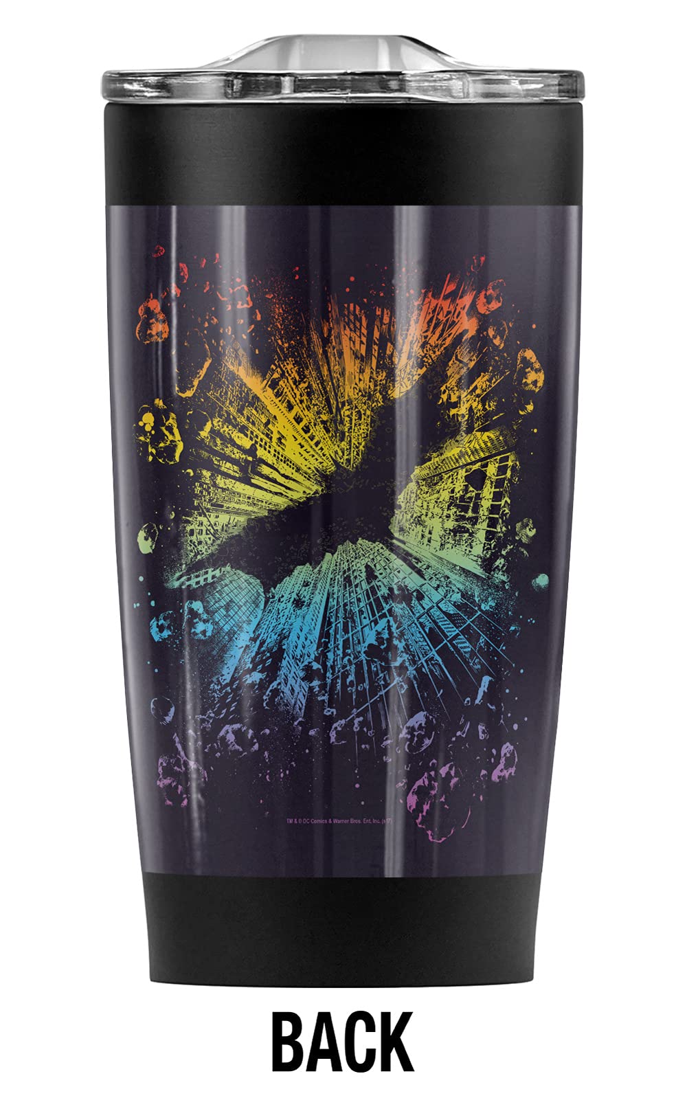Batman Dark Knight Rises Stainless Steel Tumbler 20oz - Vacuum Insulated Coffee Travel Mug with Leakproof Sliding Lid | Double Wall Insulation for Hot & Cold Drinks | Perfect for Superhero Fans, Office Commute, Gym, and Outdoor Adventures