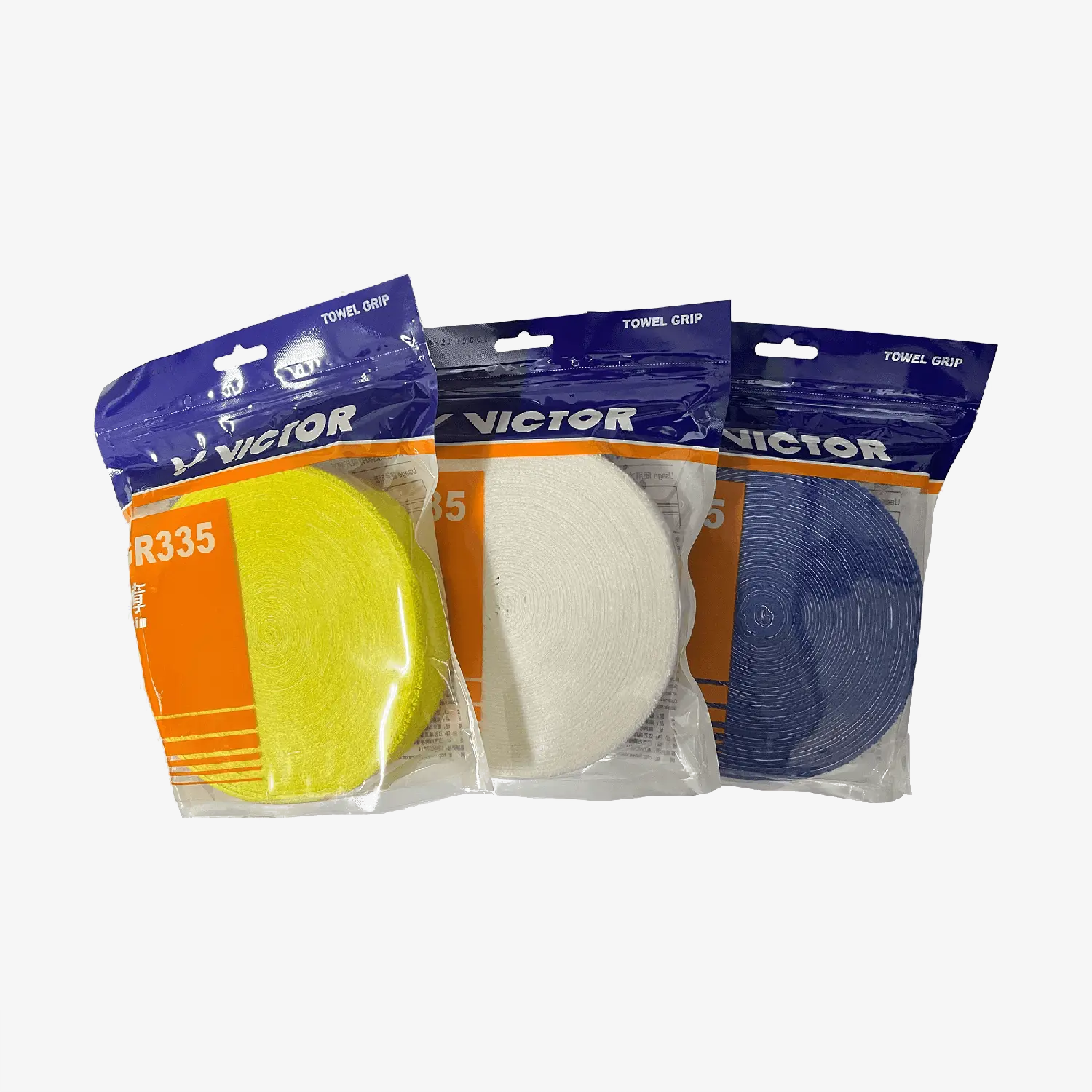Victor GR335 Thin Tower Grip Roll - Non-Slip Rubber Grip for Badminton, Tennis & Squash Rackets - Perfect for Enhanced Control & Comfort During Play