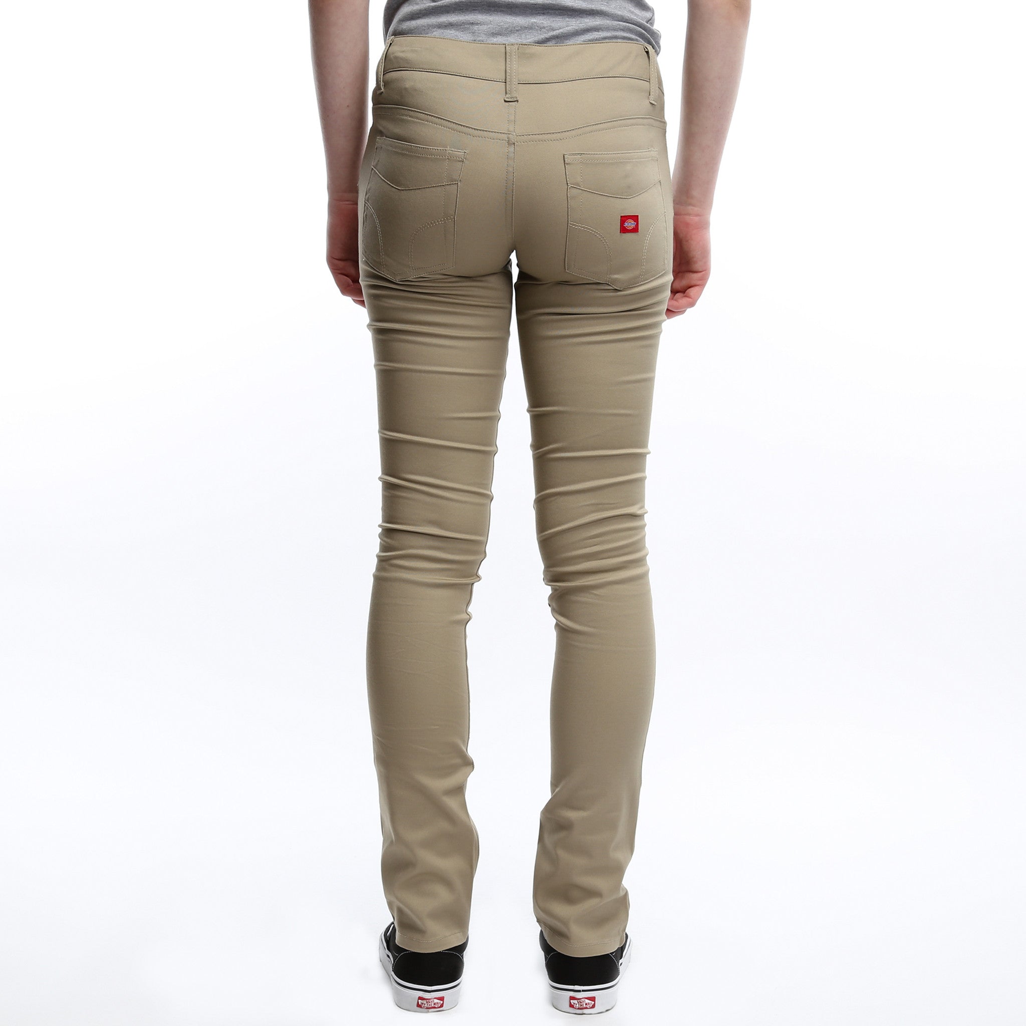 Dickies Women's Classic Skinny 5-Pocket Pants - Khaki | Comfortable Work Pants for Women | Perfect for Office, Casual Wear & Outdoor Activities