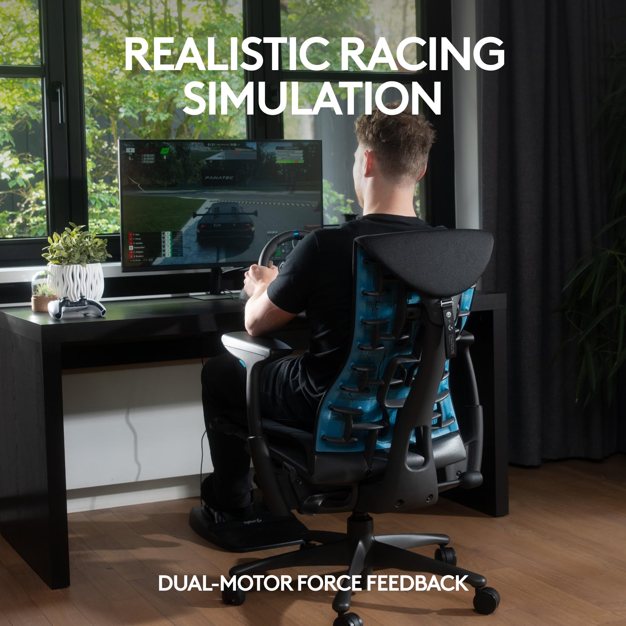 Logitech G29 Driving Force Racing Wheel & Pedals - Force Feedback, Stainless Steel Paddles, Leather Cover for PS5/PS4/PC/Mac - Black | Realistic Sim Racing for Gran Turismo, Forza, F1 Games