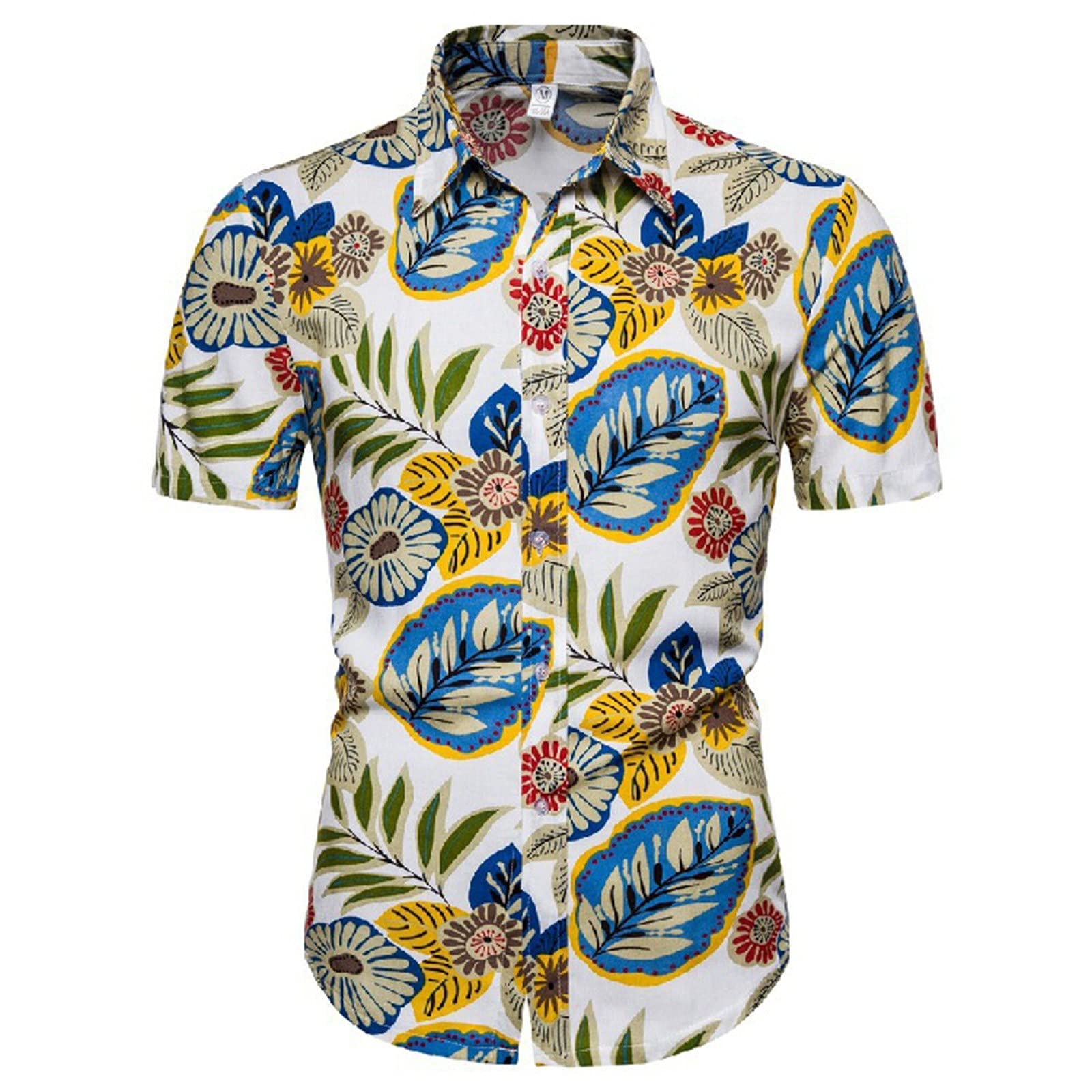 Women's Summer Linen Short Sleeve Tops - Floral Print Beach Shirts for Casual Wear & Vacation Outfits | Perfect for Beach Trips, Picnics, and Summer Fashion