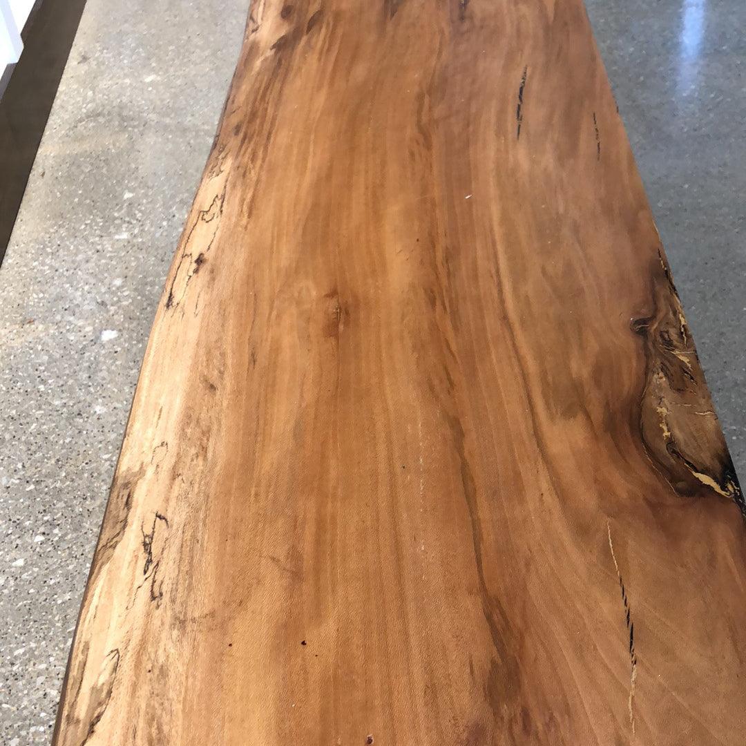 Custom Live Edge Sycamore Wood Waterfall Bench - Handcrafted Coffee Table & Bench for Living Room, Patio, or Garden - Rustic Wooden Furniture for Home Decor