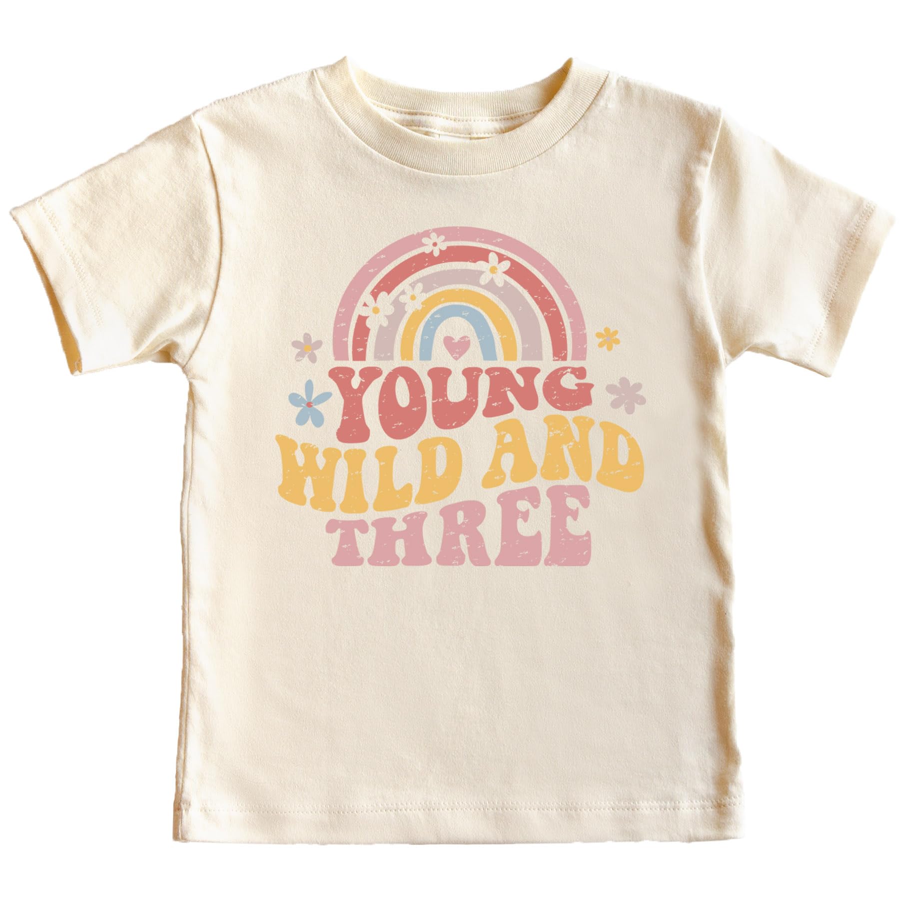 Retro Rainbow 3rd Birthday Shirt for Toddler Girls - Adorable Wild Three Outfit for Baby & Infant - Perfect for Birthday Parties, Photo Shoots & Special Celebrations