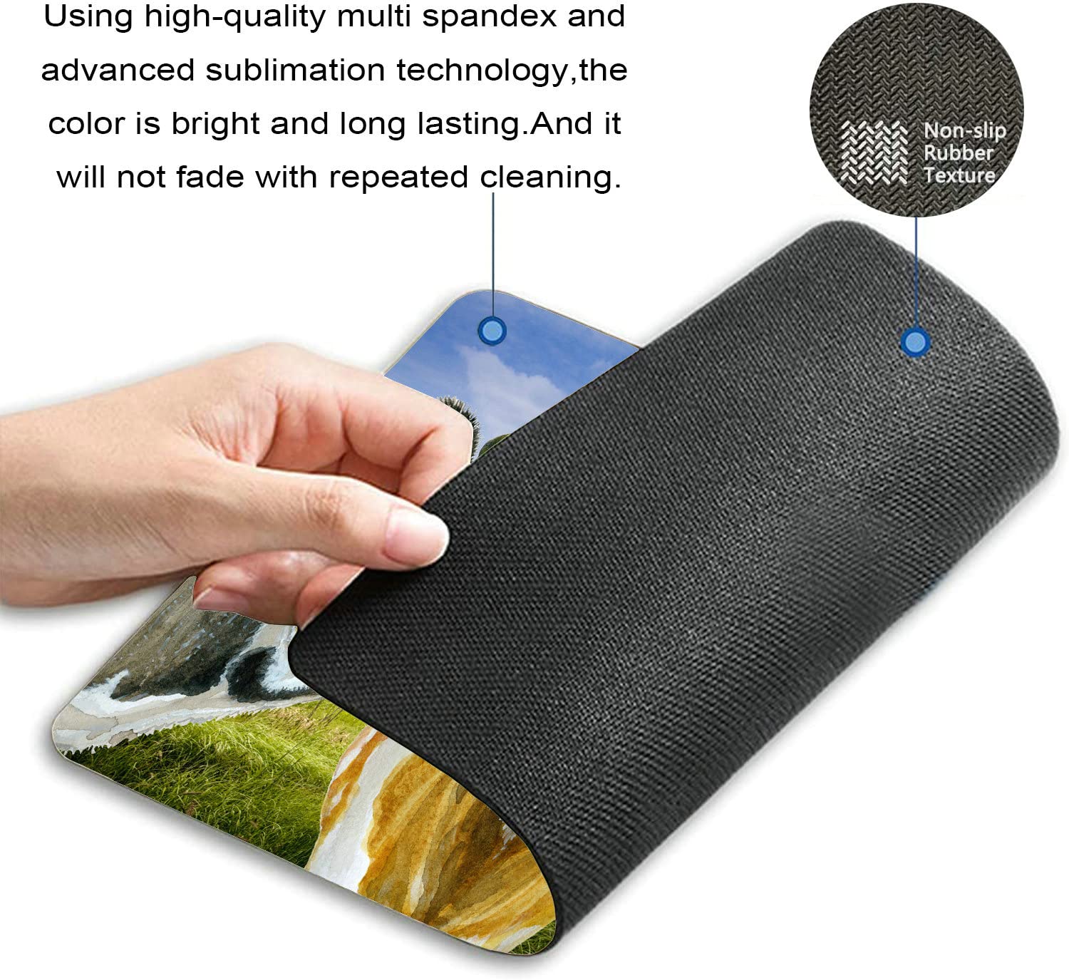 Cute Watercolor Cow Mouse Pad - Non-Slip Rubber Base, Smooth Surface Custom Mousepad for Computer & Laptop - Perfect for Office, Gaming & Home Workspace