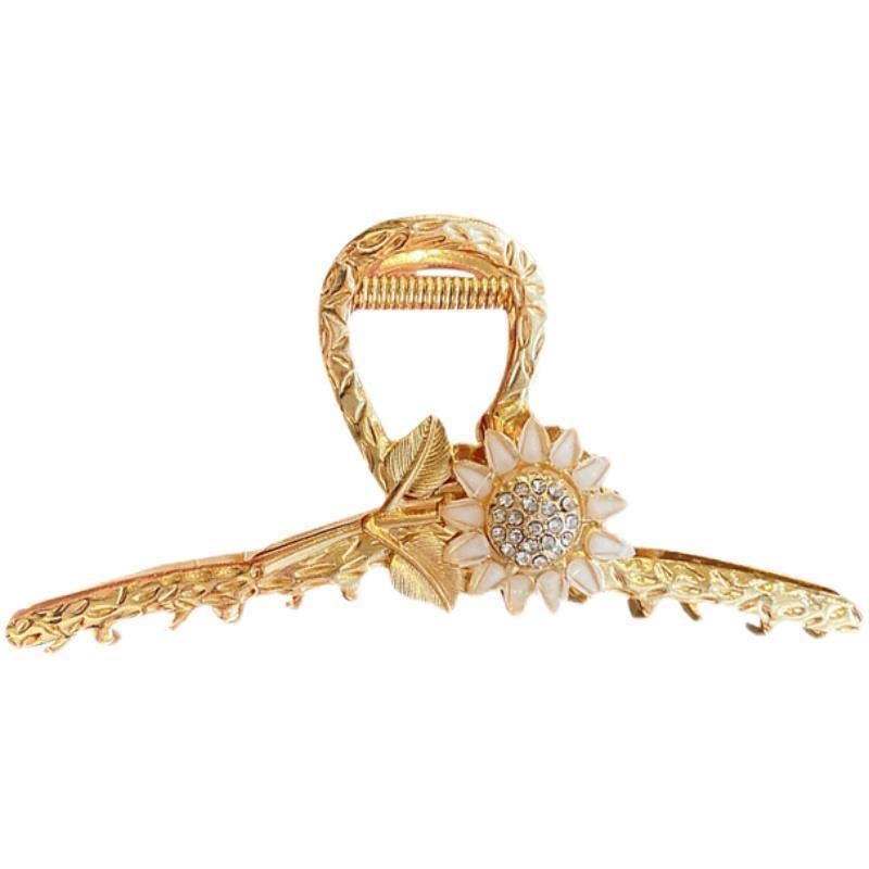 Sunflower Metal Hair Claw Clips - Alligator Jaw Hair Clips, Elastic Hair Bands & Head Wraps for Women & Girls - Hair Accessories for Ponytail, Bun & Halloween Costume (6-Pack) - Perfect for Parties, Weddings & Everyday Styling