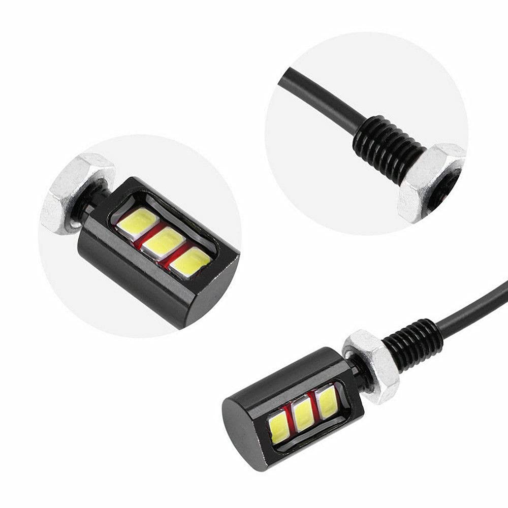 MACHSWON 12V 3W LED SMD Motorcycle & Car License Plate Light Bulb - Waterproof Screw Bolt Lamp for Number Plate Illumination - Perfect for Night Driving & Vehicle Safety