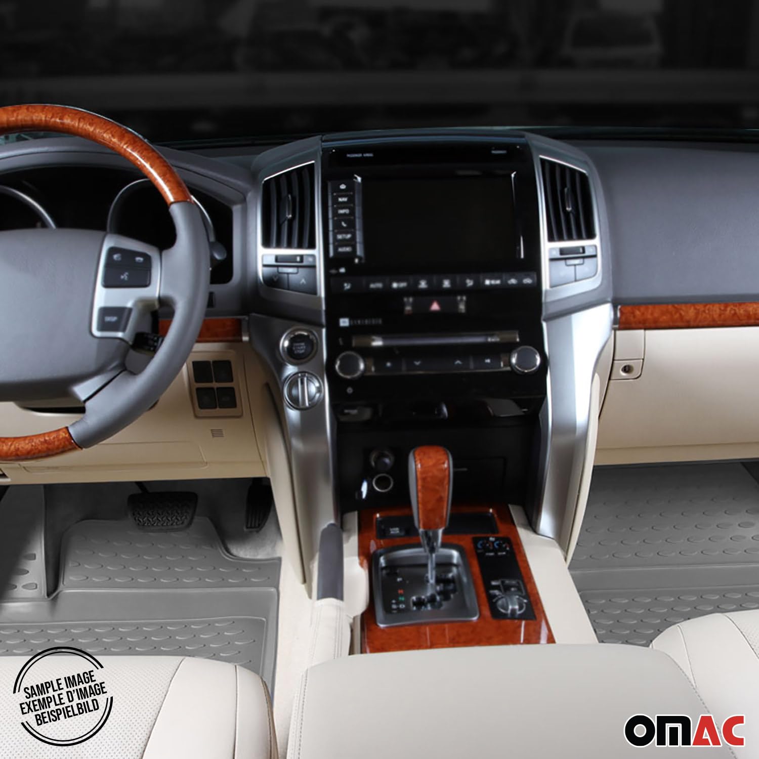 OMAC All-Weather 3D Custom Fit Floor Mats for Toyota Sienna 7 Seats (2013-2020) | TPE Rubber Car Mats | Waterproof, Odorless, Non-Slip Floor Liners | Laser Measured Perfect Fit | Gray | Ideal for Family Trips, Daily Commute & Outdoor Adventures