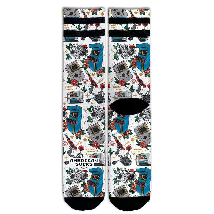 American Socks Signature Game Over Mid High Crew Socks - Comfortable Cotton Athletic Socks for Men & Women - Perfect for Sports, Gym Workouts and Casual Wear