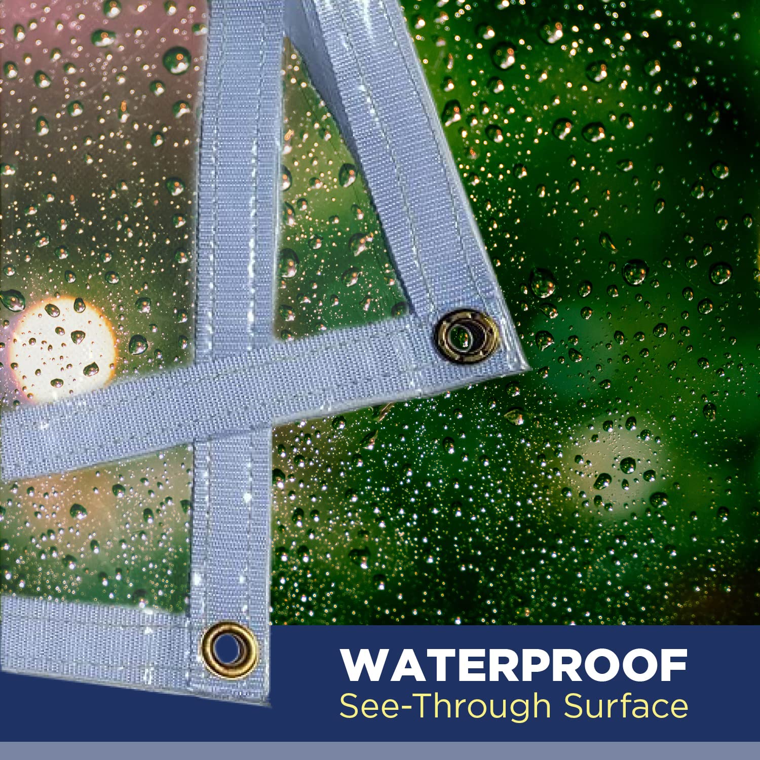 Fire Retardant Clear PVC Vinyl Tarp - 8' x 18' See-Through Waterproof Cover for Construction, Greenhouse & Outdoor Protection
