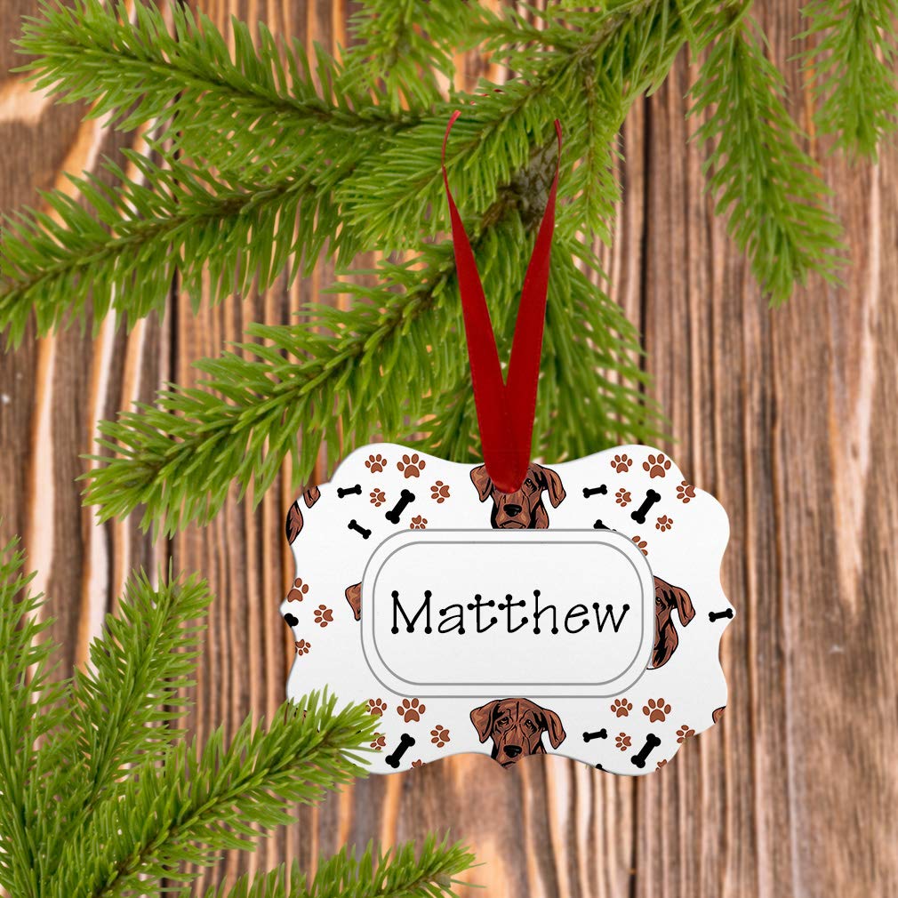 Handmade Aluminum Christmas Ornament - Tennessee Brindle Dog Design - Holiday Tree Decoration - Personalized Engraved Gift for Pet Lovers - Perfect for Xmas Tree Decor, Home & Office Festive Decorations