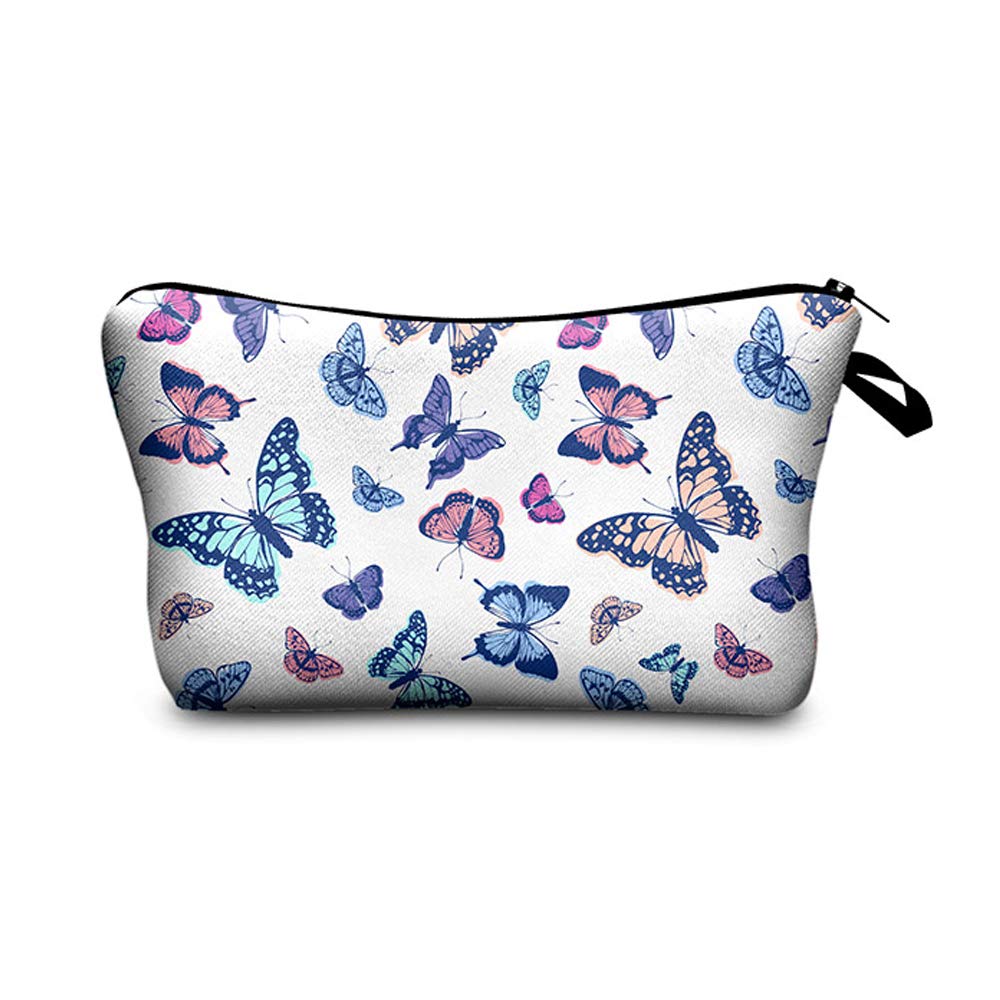 Waterproof Cosmetic Bag for Women - Large Roomy Makeup Pouch, Travel Toiletry Organizer with Adorable Butterfly Design, Perfect for Travel, Gym & Daily Use (Butterfly 2360)
