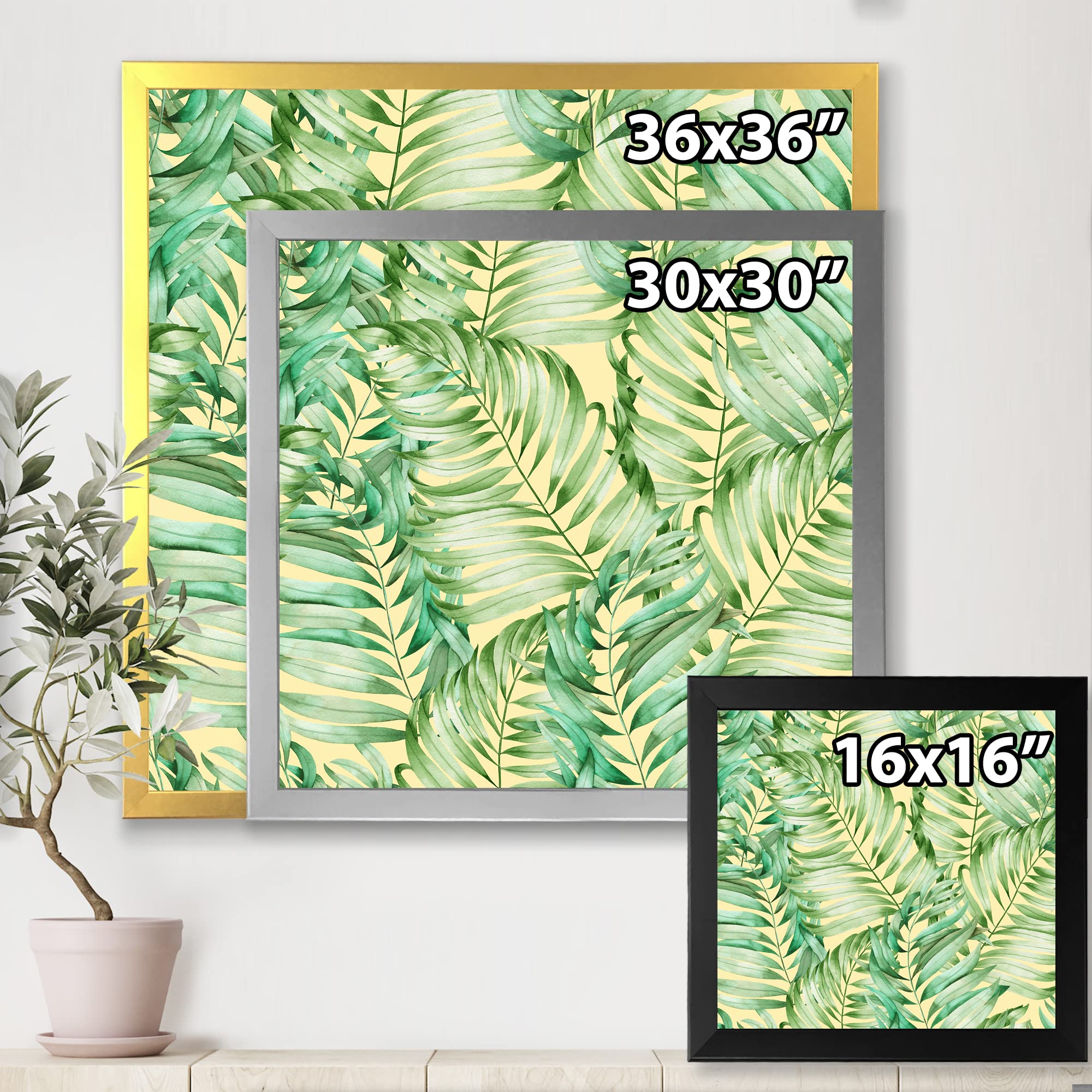 Tropical Monstera Leaf Framed Wall Art - Modern Botanical Decor for Living Room, Bedroom & Office - Perfect for Home & Office Decor