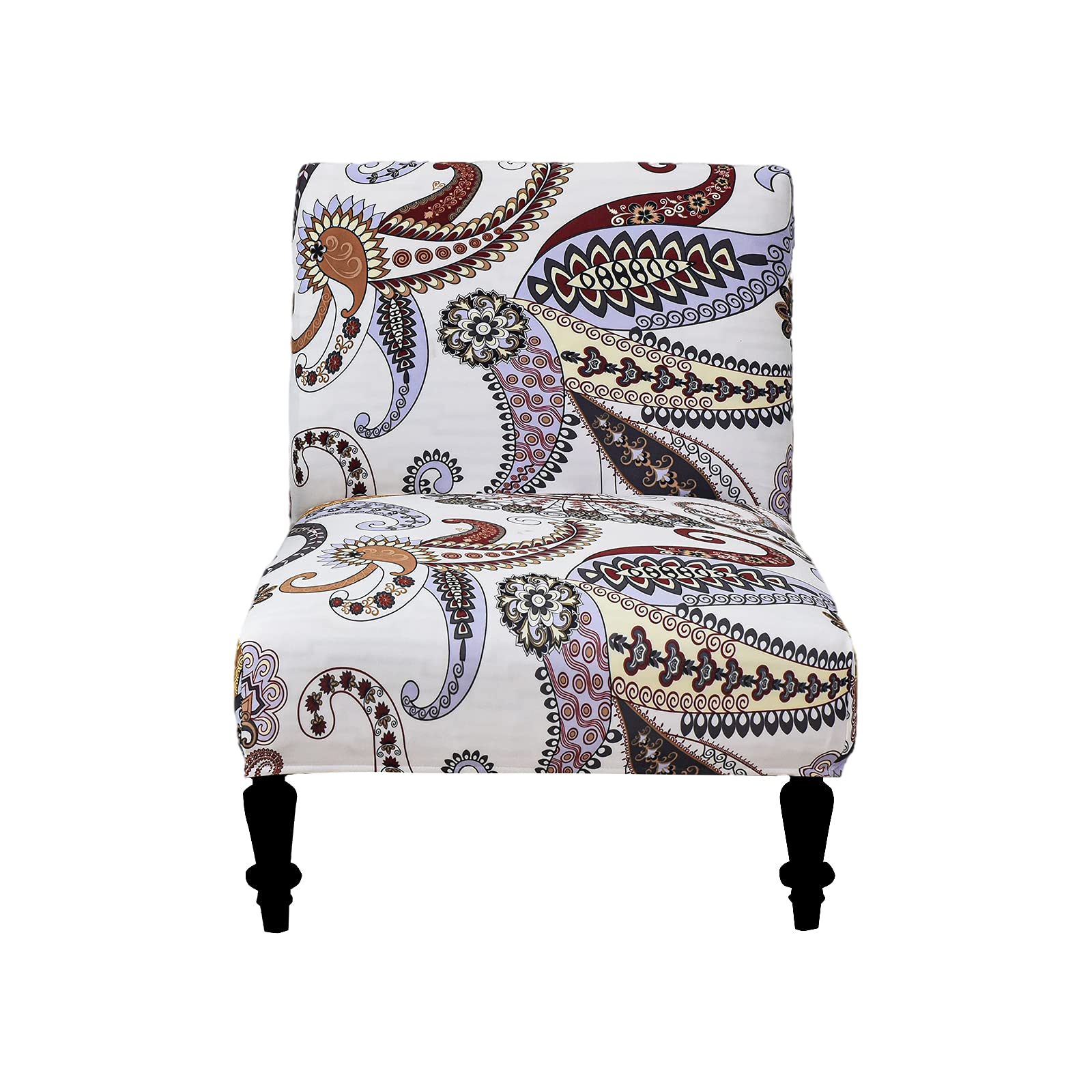 Eco-Friendly Removable Washable Armless Chair Slipcover - Printed Accent Furniture Protector for Living Room, Dining Room & Hotel Use - Perfect for Home Decor and Guest Seating