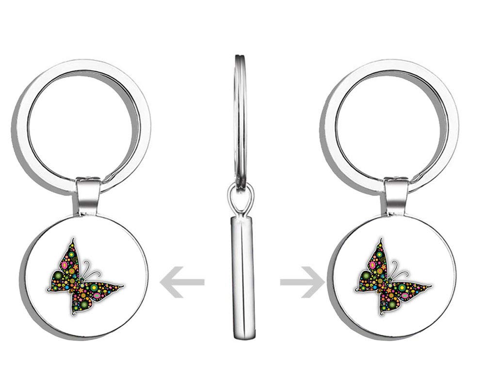 Elegant Butterfly Double-Sided Stainless Steel Keychain - Durable Key Ring Holder for Car Keys, House Keys & Key Finder (Perfect for Gifts, Travel & Everyday Use)