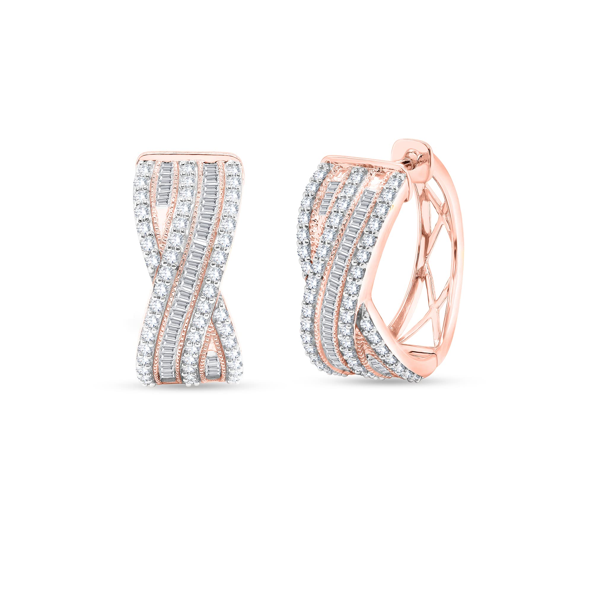 Sparkly Cubic Zirconia Huggie Hoop Earrings for Women - 2.25 Carat (CTW) High Polished Hypoallergenic Sterling Silver Earrings (VVS1 Clarity, D Color) - Perfect for Parties, Weddings & Everyday Elegance