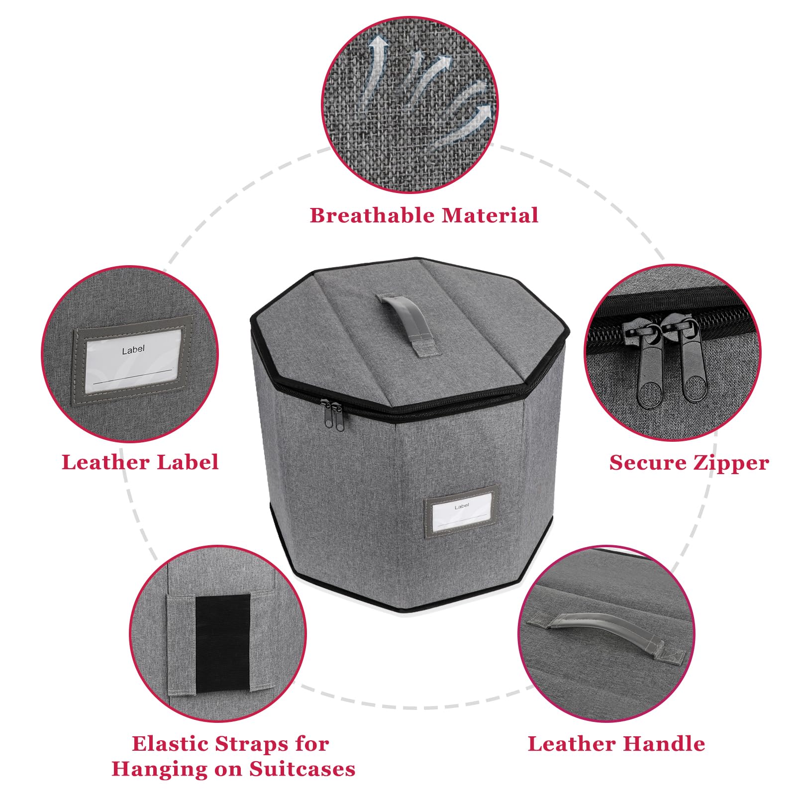 Wig Storage Box & Travel Case - Foldable Wig Organizer for Men & Women | Yarn & Cosmetic Cabinet Storage Bag | Perfect for Travel, Home & Salon Use