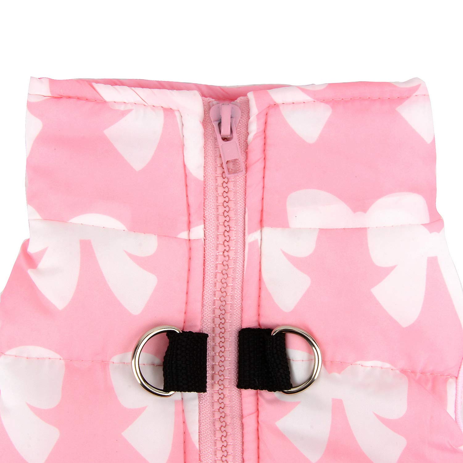 ZUNEA Winter Dog Vest Harness - Warm Cotton Padded Pet Coat for Small Dogs & Puppies - Christmas Costume with Bowknot (Perfect for Holiday Photos & Outdoor Walks)