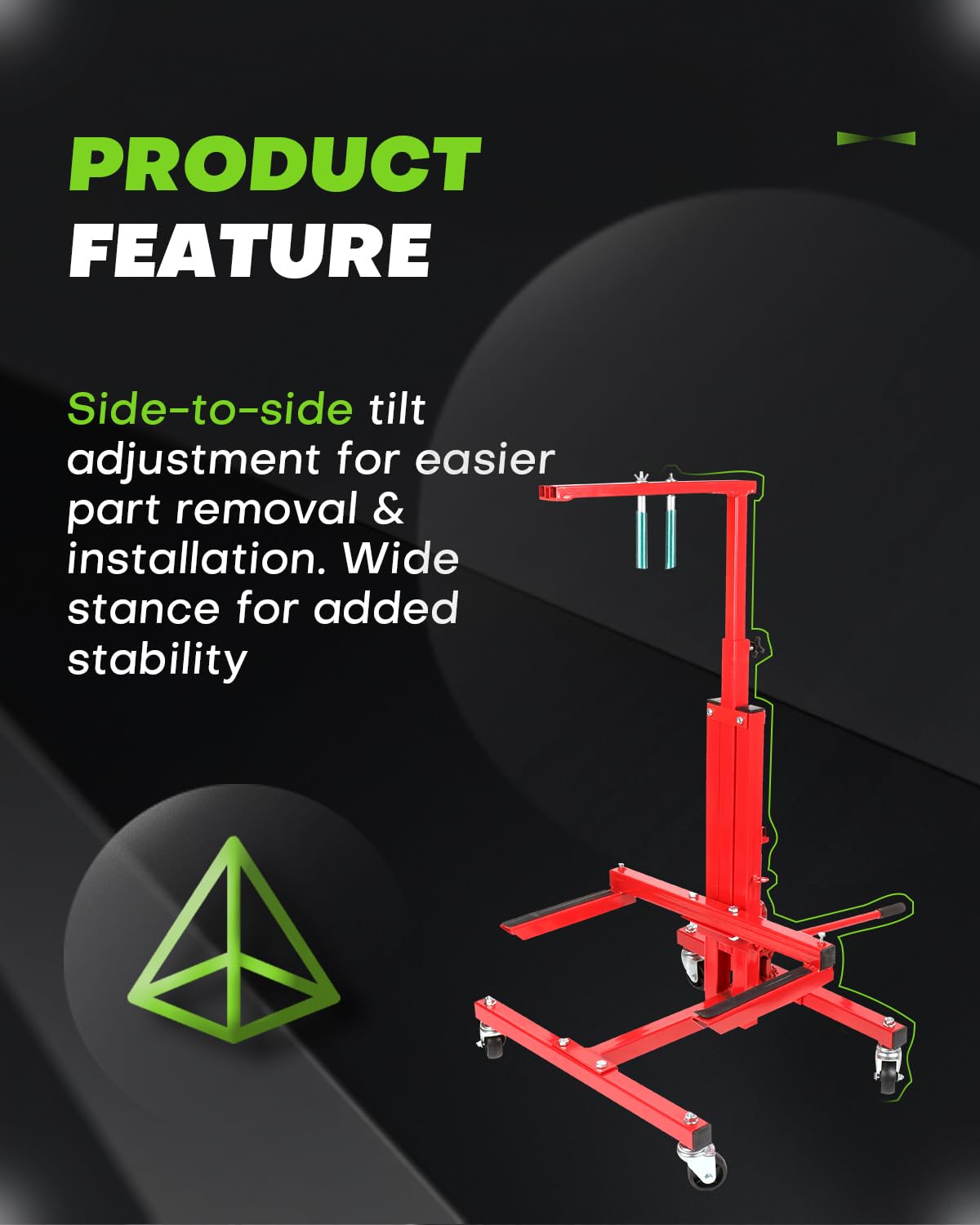 SCITOO Autobody Mobile Rolling Door Bumper Jack Stand Dolly - Heavy Duty Car Repair Tool for Mechanics & DIY Enthusiasts - Perfect for Garage, Auto Shop & Home Vehicle Maintenance