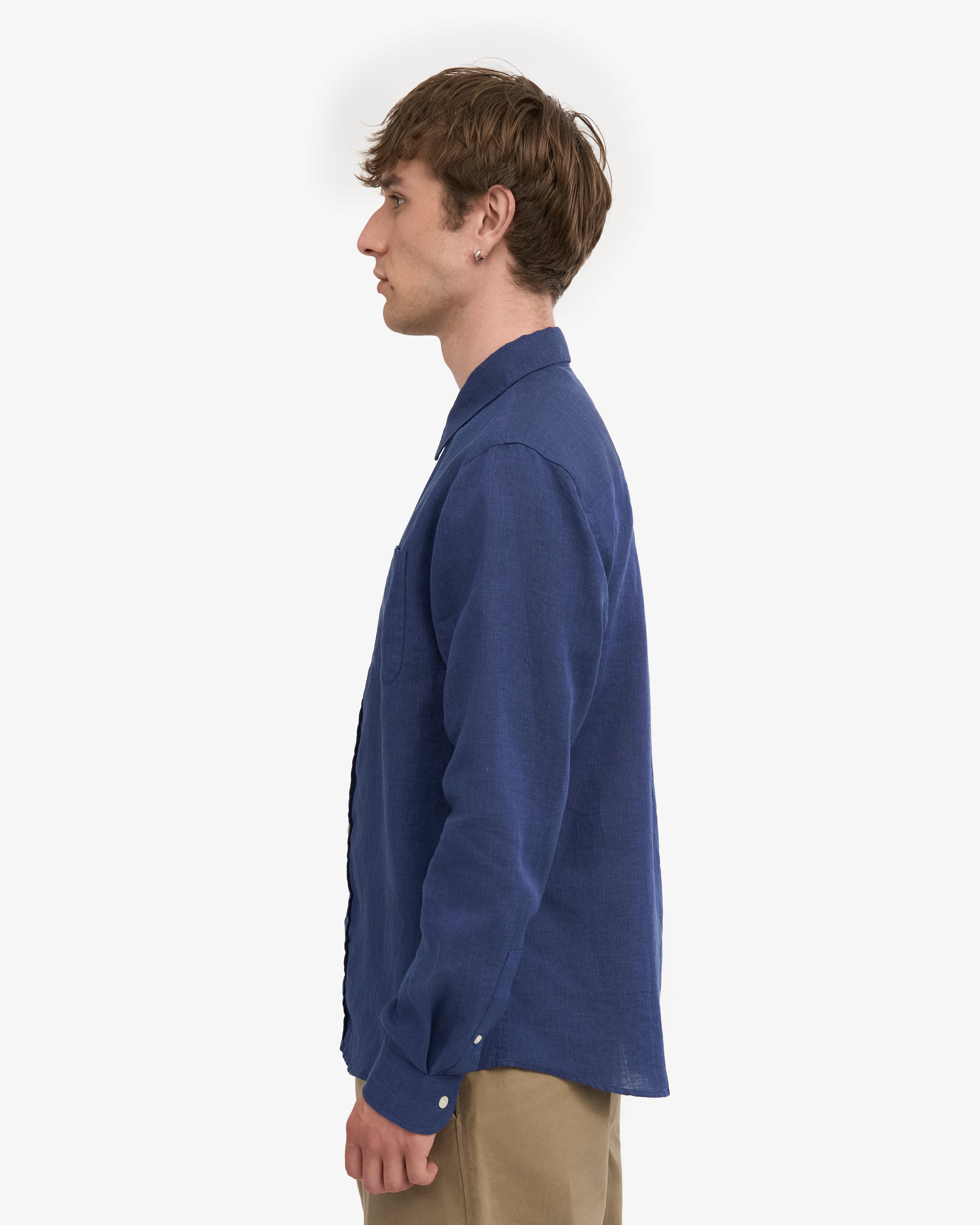 Premium Linen Shirt for Men - Breathable & Comfortable Petrol Blue Casual Button Down Shirt - Perfect for Summer, Beach, and Outdoor Activities