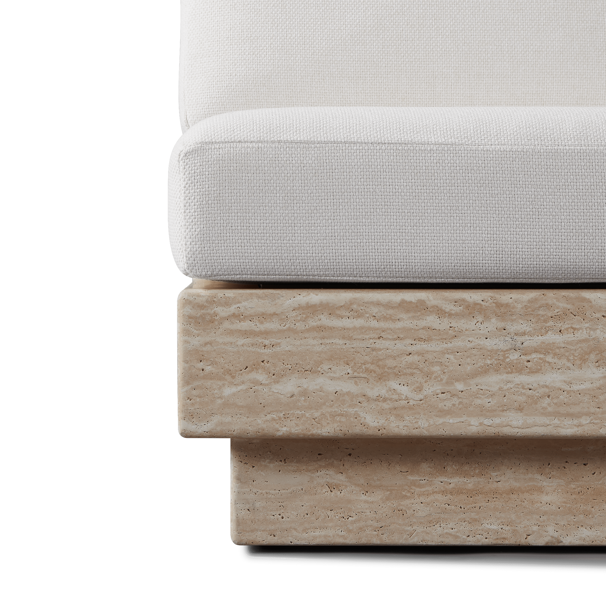 Tulum Travertine Armless Lounge Chair - Modern Outdoor Patio Furniture for Poolside, Garden, and Relaxation