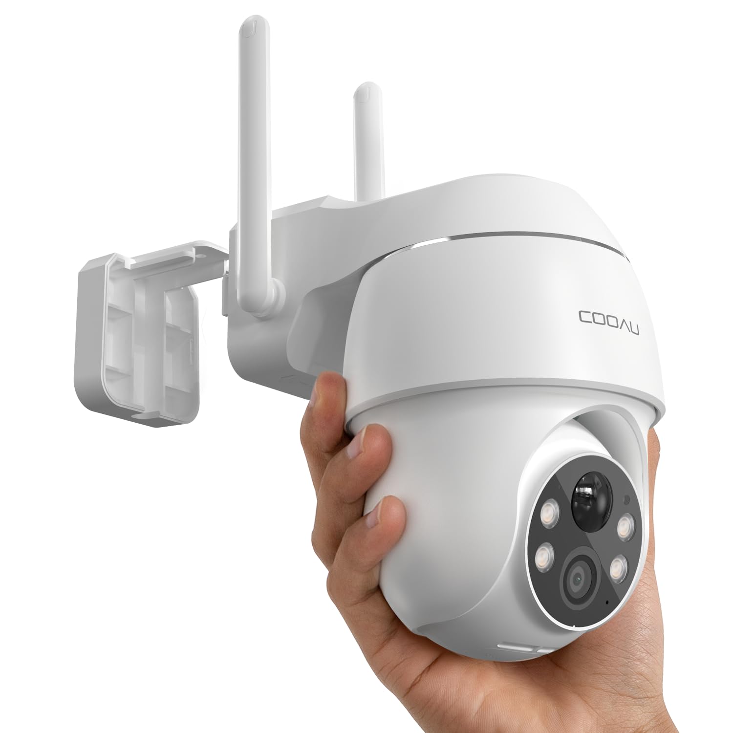 COOAU 2K Wireless Outdoor Security Camera with 360° PTZ, Color Night Vision & Rechargeable Battery - 2.4G WiFi CCTV for Home Surveillance, Yard Monitoring & Property Protection