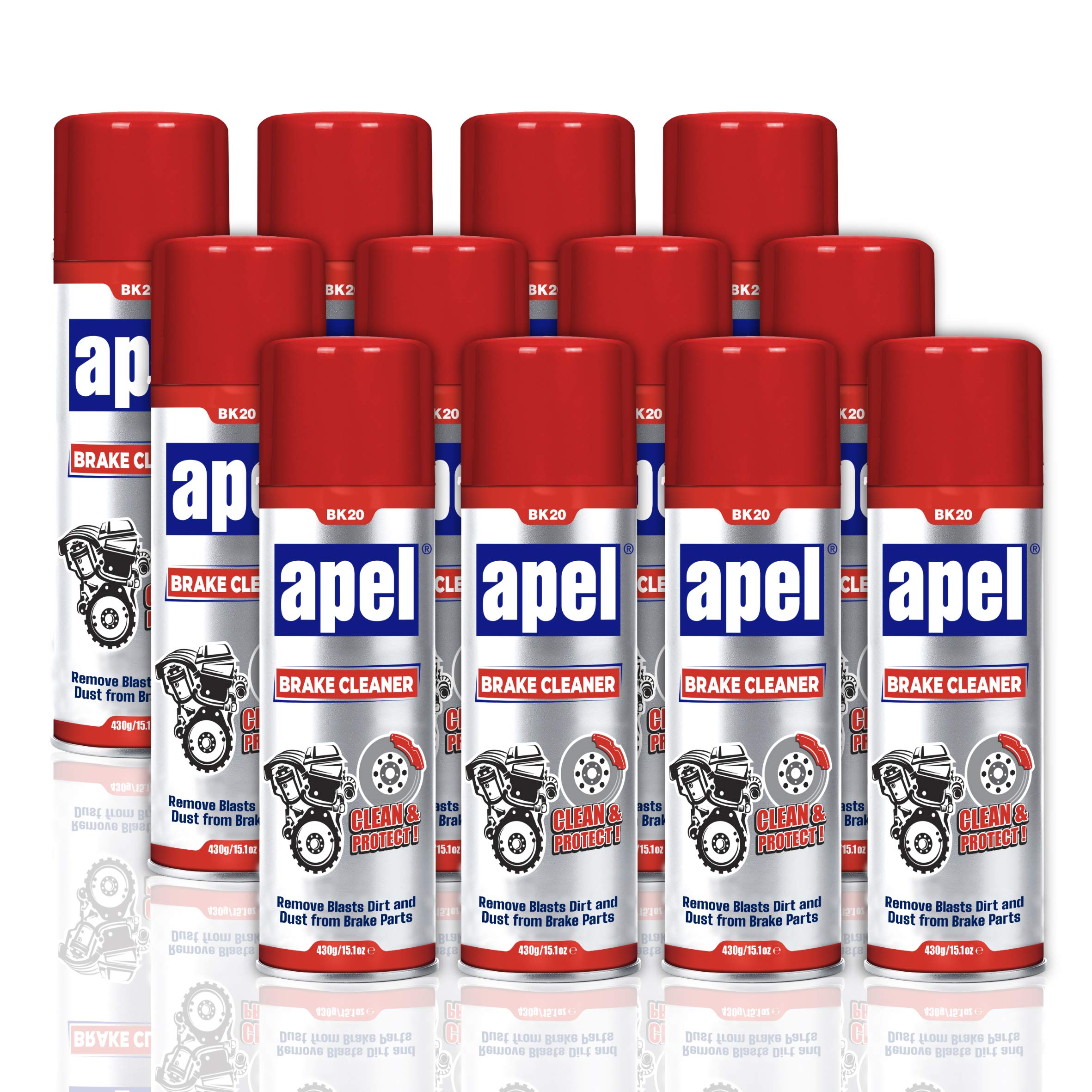 Non-Chlorinated Mitreapel Brake Cleaner - 12 Pack (15.1 fl oz Each) for Disc Brakes, Pads, Calipers, Springs, Rotors & Clutch - Professional Automotive Cleaning Solution for DIY Mechanics & Car Enthusiasts
