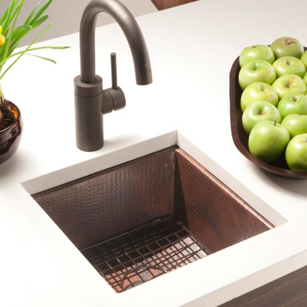Native Trails Cantina Hammered Copper Bar & Kitchen Prep Sink - Durable Handcrafted Copper Sink for Bar, Kitchen & Outdoor Entertaining
