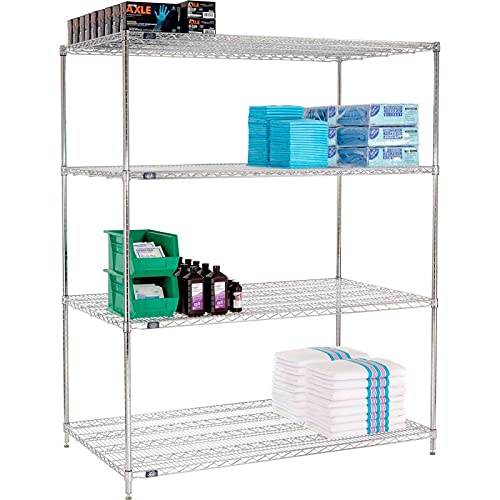 4-Tier Adjustable Chrome Wire Shelving Unit - 36x72x86 Inches - Heavy Duty Commercial Storage Rack for Kitchen, Pantry & Warehouse Organization (Model 36728C) | Perfect for Restaurant, Retail & Home Storage Solutions