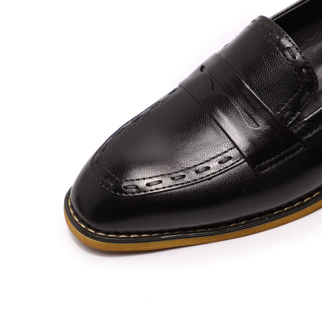 Women's Genuine Leather Penny Loafers Slip-On Flats - Comfortable Office Shoes for Professional Women & Casual Wear - Perfect for Work, Business Meetings & Everyday Outfits