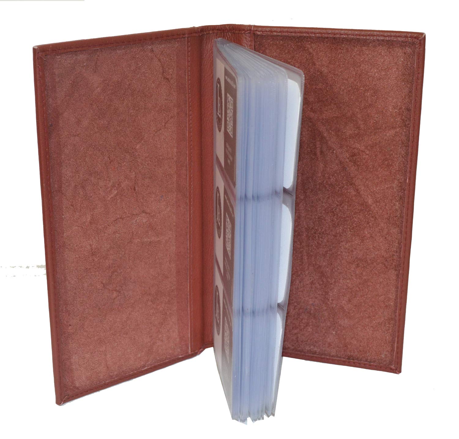 Premium Leather Business Card Holder - LB LEATHERBOSS Executive Credit Card Organizer with Clear Slots for Professional Networking & Corporate Gifting