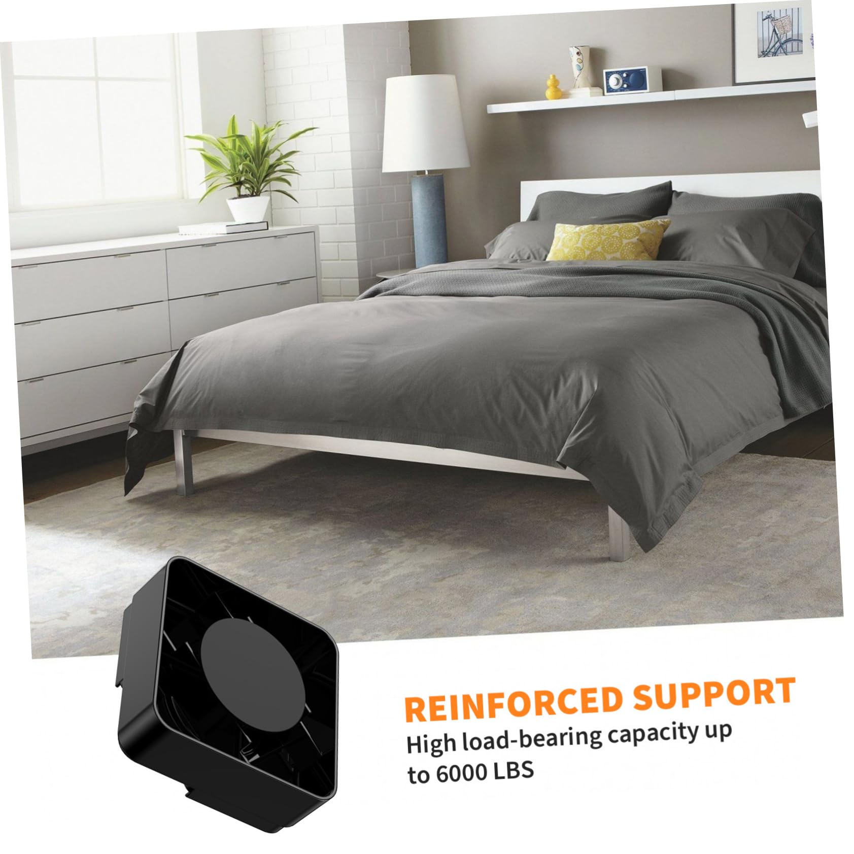 EXCEART 16-Piece Adjustable Bed Frame & Furniture Risers - Heavy Duty Couch, Sofa & Chair Lifters for Under Bed Storage, Daybed & Square Sofa Bed - Perfect for Home, Office & Dorm Room Organization